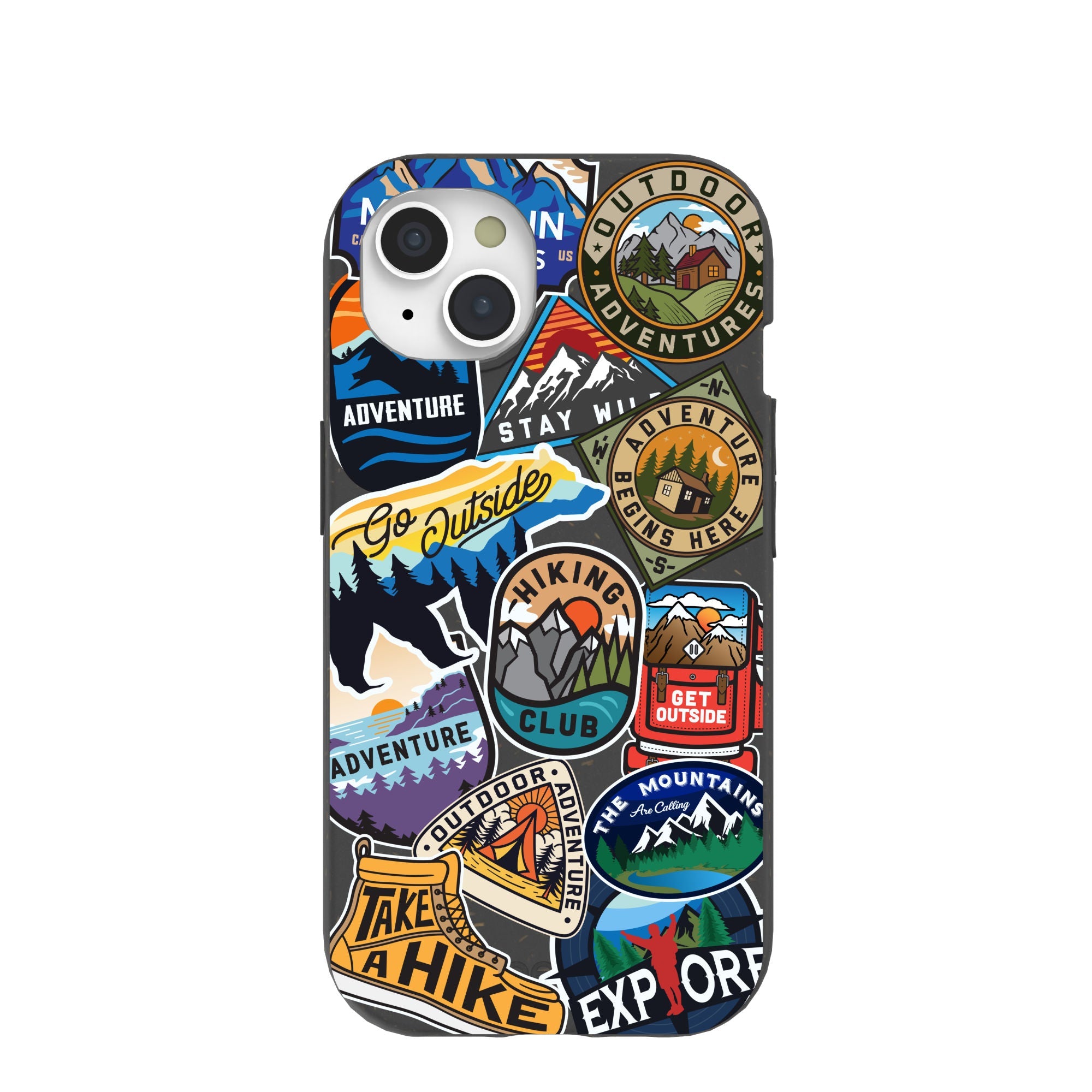 Buy Black Trail Stickers iPhone 15 Case Refurbished - $65.00 Black Trail Stickers iPhone 15 Case Refurbished - Pela Case refurbished available on Cerqular