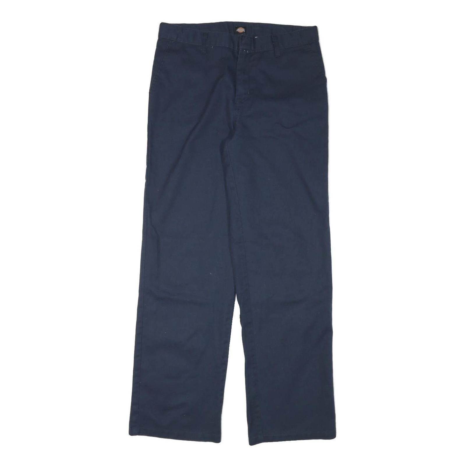 DICKIES Mens Cotton Blend Navy Regular Straight Trousers W31 L30 Workwear Zip Refurbished - N/A refurbished available on Cerqular