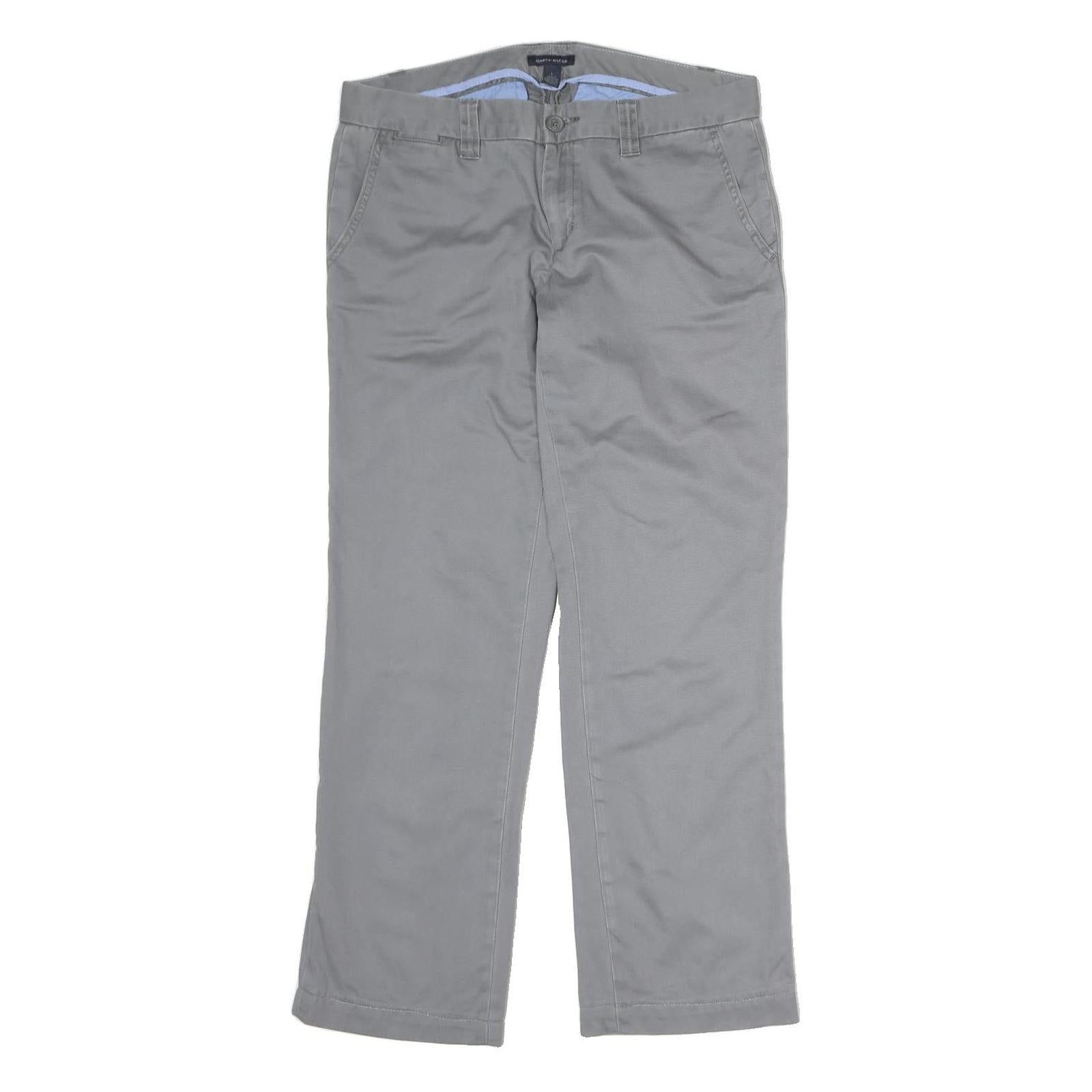 TOMMY HILFIGER Mens Cotton Grey Regular Straight Trousers W32 L29 Casual Classic Refurbished - N/A refurbished available on Cerqular