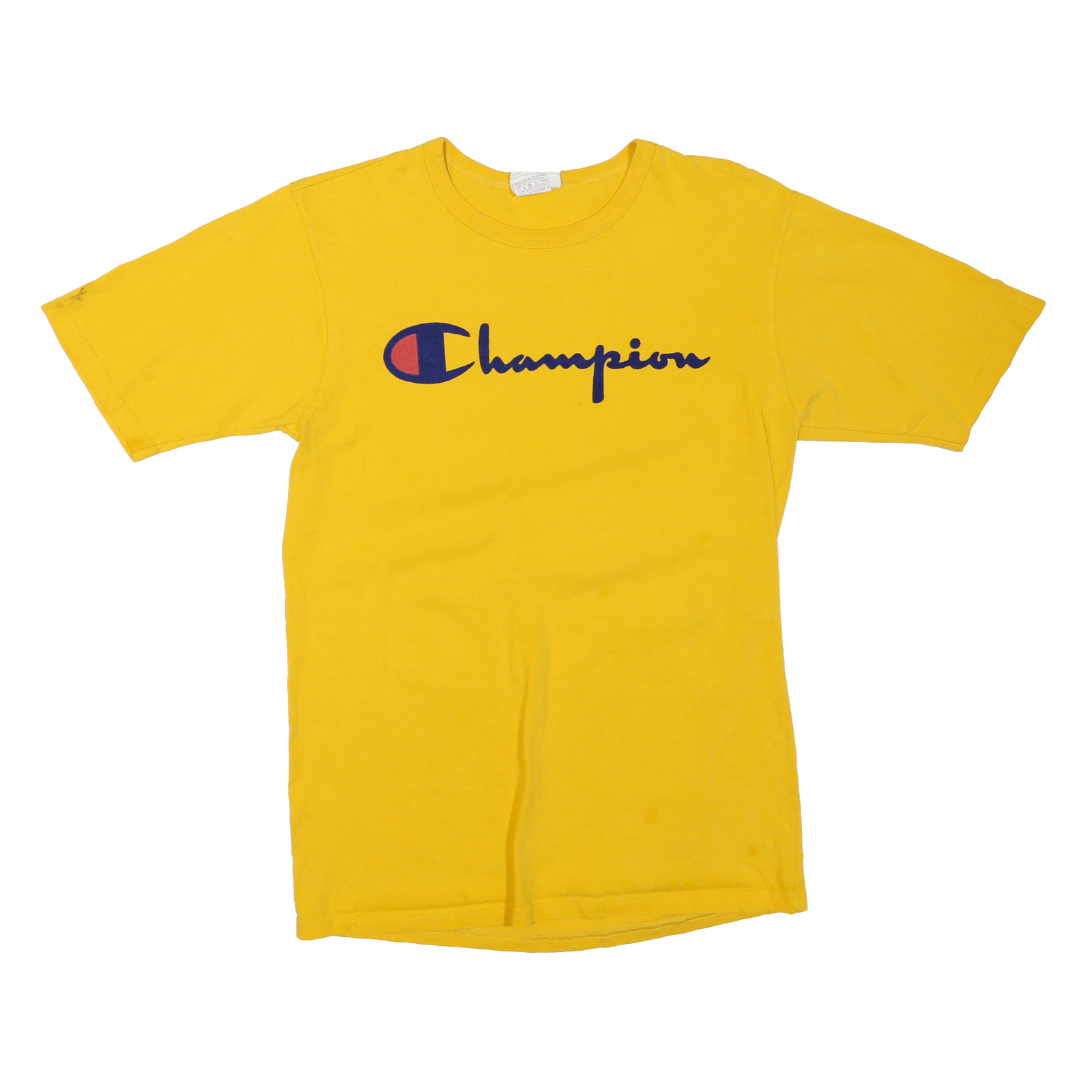 CHAMPION Mens Yellow Cotton Blend Logo Graphic T-Shirt M Short Sleeve Crew Neck Refurbished - N/A refurbished available on Cerqular