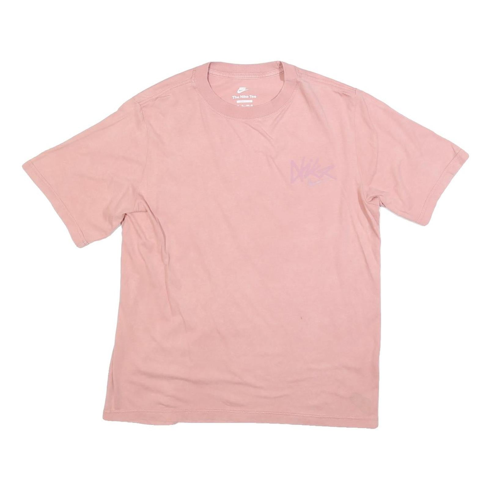 NIKE Mens Pink XS Short Sleeve Crew Neck Graphic T-Shirt Cotton Blend Comfort Refurbished - N/A refurbished available on Cerqular