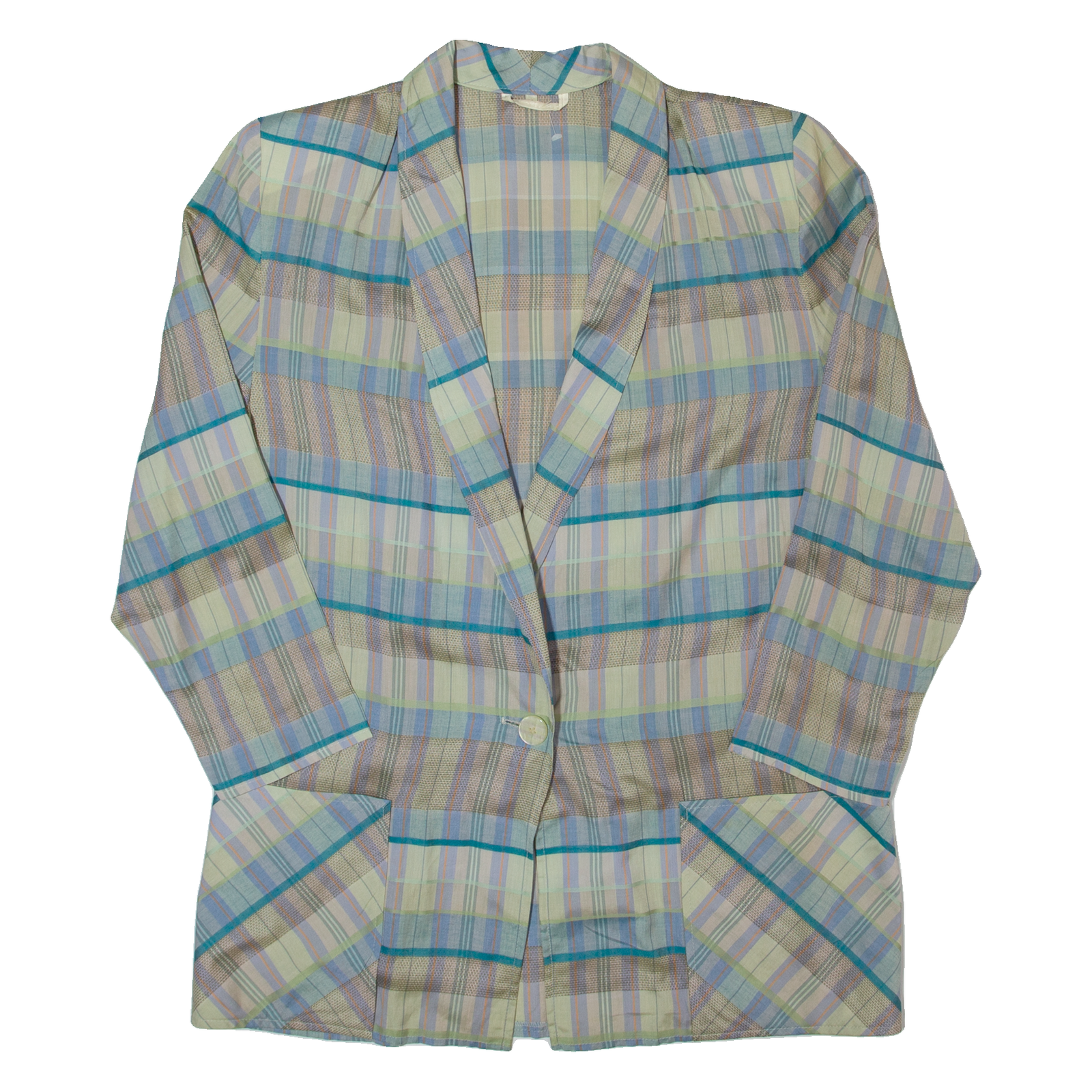 Womens Blazer Jacket Grey 90s Check M Refurbished - N/A refurbished available on Cerqular