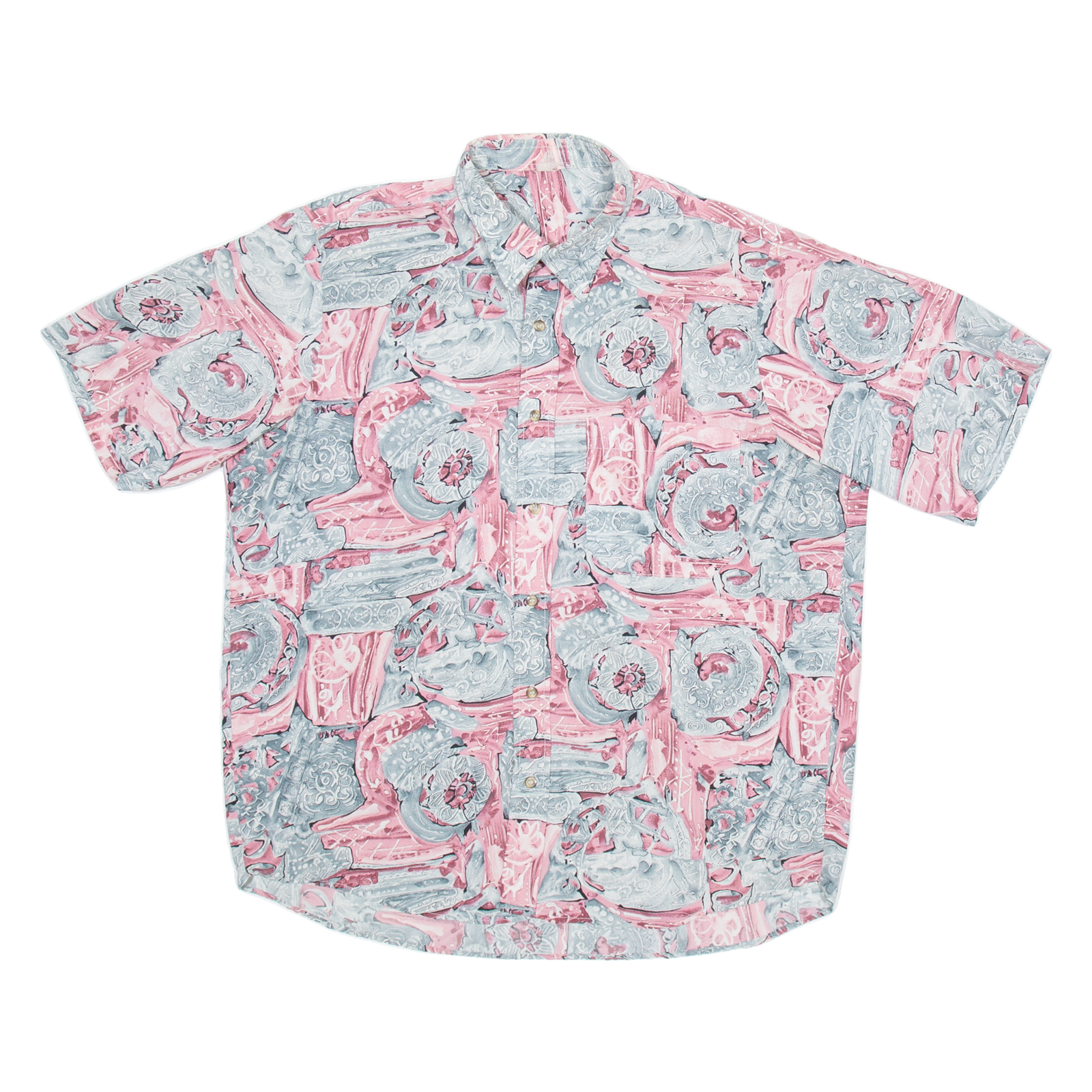 Mens Shirt Grey Crazy Pattern L Refurbished - N/A refurbished available on Cerqular