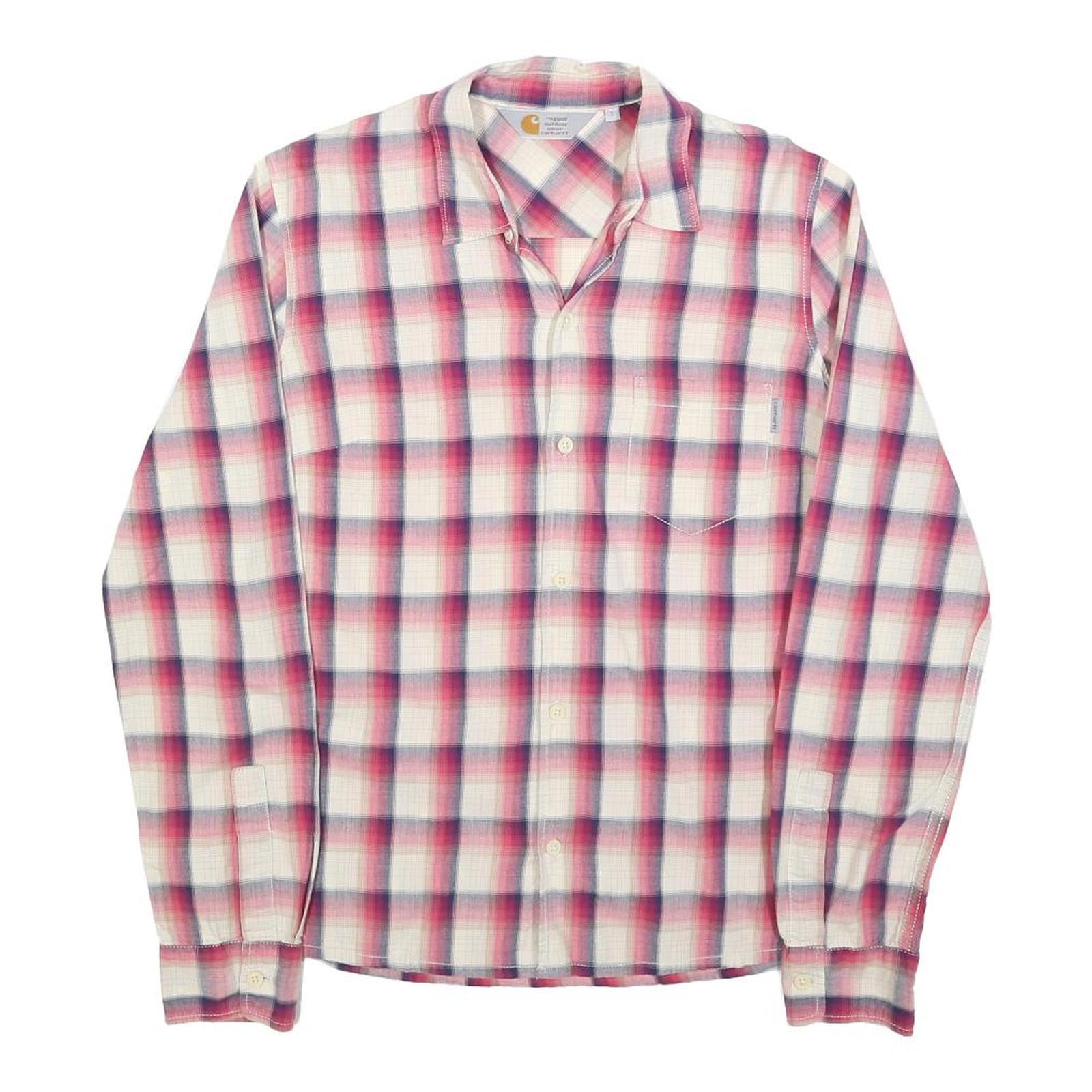 CARHARTT Womens White & Pink Check Shirt S Long Sleeve Button Down Cotton Blend Refurbished - N/A refurbished available on Cerqular