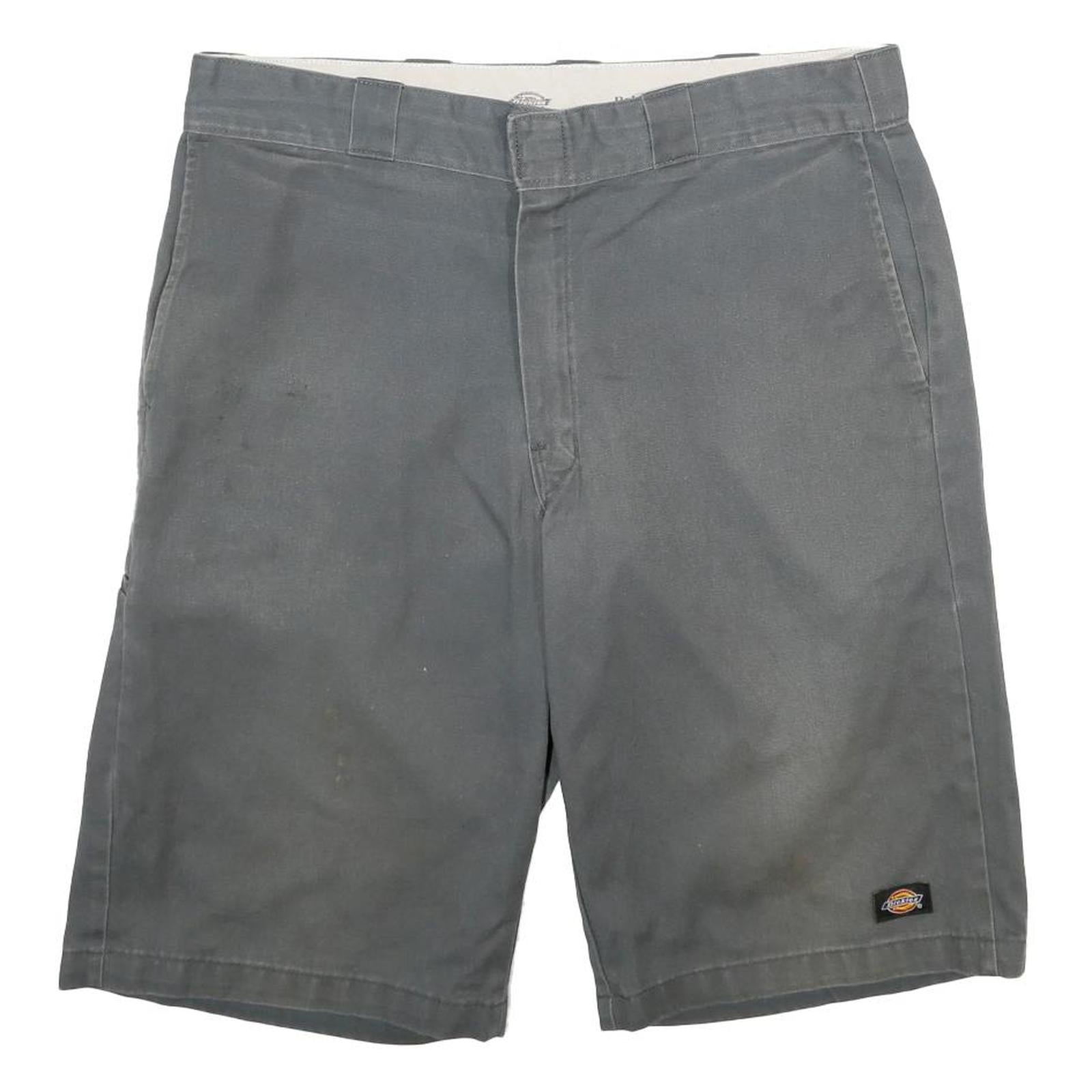 DICKIES Mens Shorts Grey L W36 Workwear Polyester Blend Button Pockets Refurbished - N/A refurbished available on Cerqular