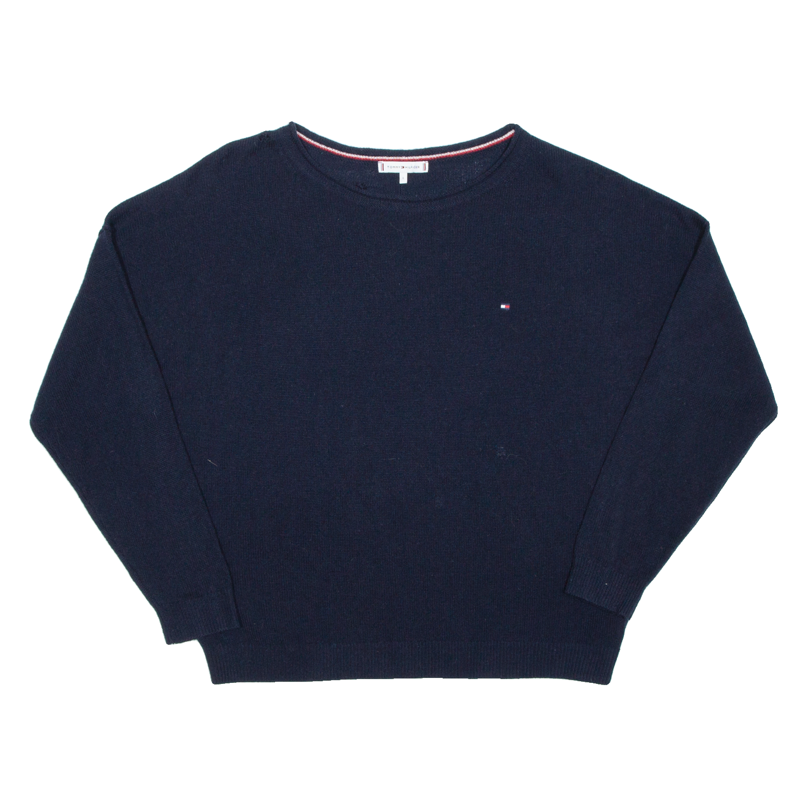 TOMMY HILFIGER Womens Jumper Blue Tight Knit L Refurbished - N/A refurbished available on Cerqular