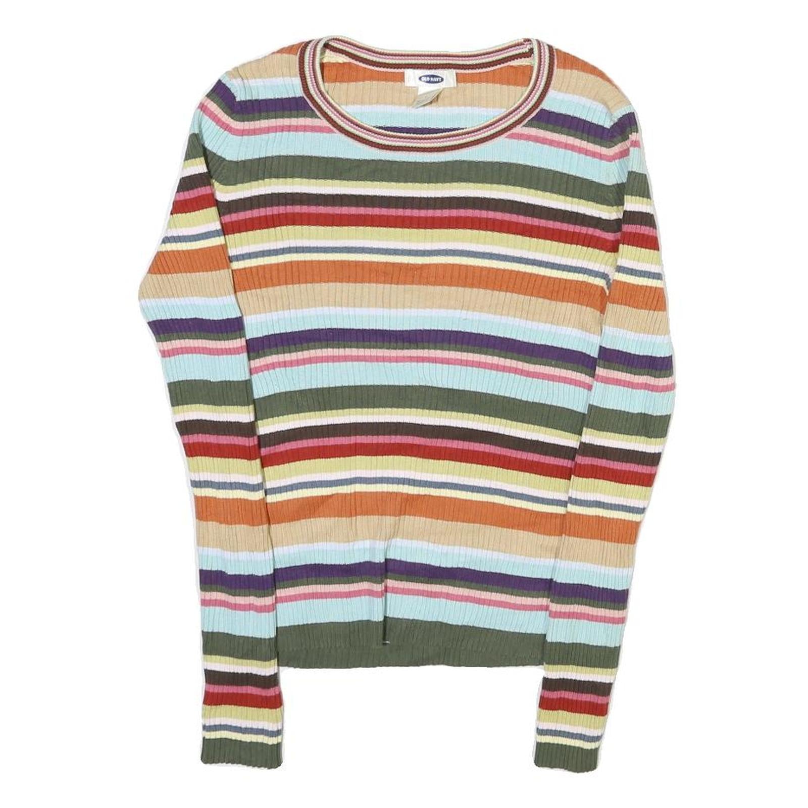 OLD NAVY Womens Multicolour Patterned Rib Knit Crew Neck Jumper M Cotton Blend Refurbished - N/A refurbished available on Cerqular