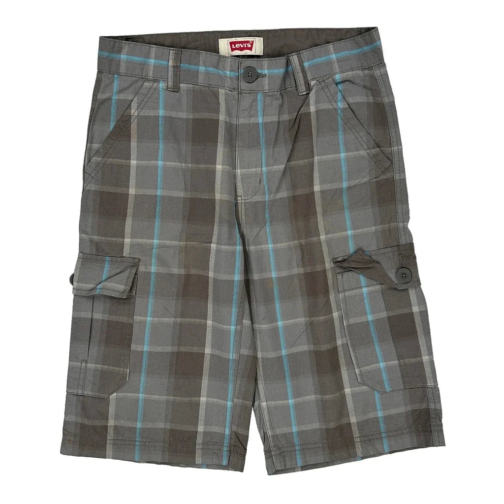 Levis Checked Cargo Shorts - 30W 12L Grey Cotton Blend Refurbished - Thrifted (note: this is a term often used to describe second- refurbished available on Cerqular