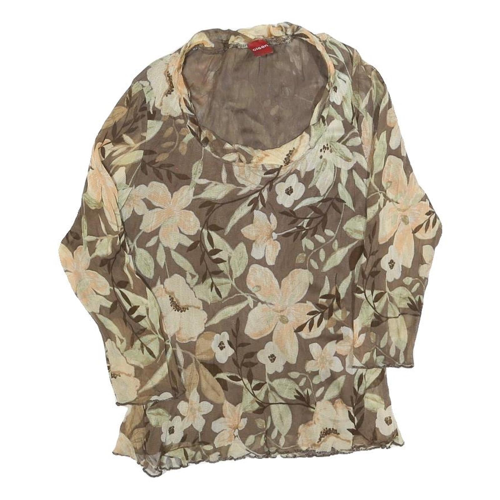 Buy OLSEN Womens Brown Floral Print Long Sleeve Round Neck Top M Lightweight Refurbished - $18.19 OLSEN Womens Brown Floral Print Long Sleeve Round Neck Top M Lightweight Refurbished - N/A refurbished available on Cerqular