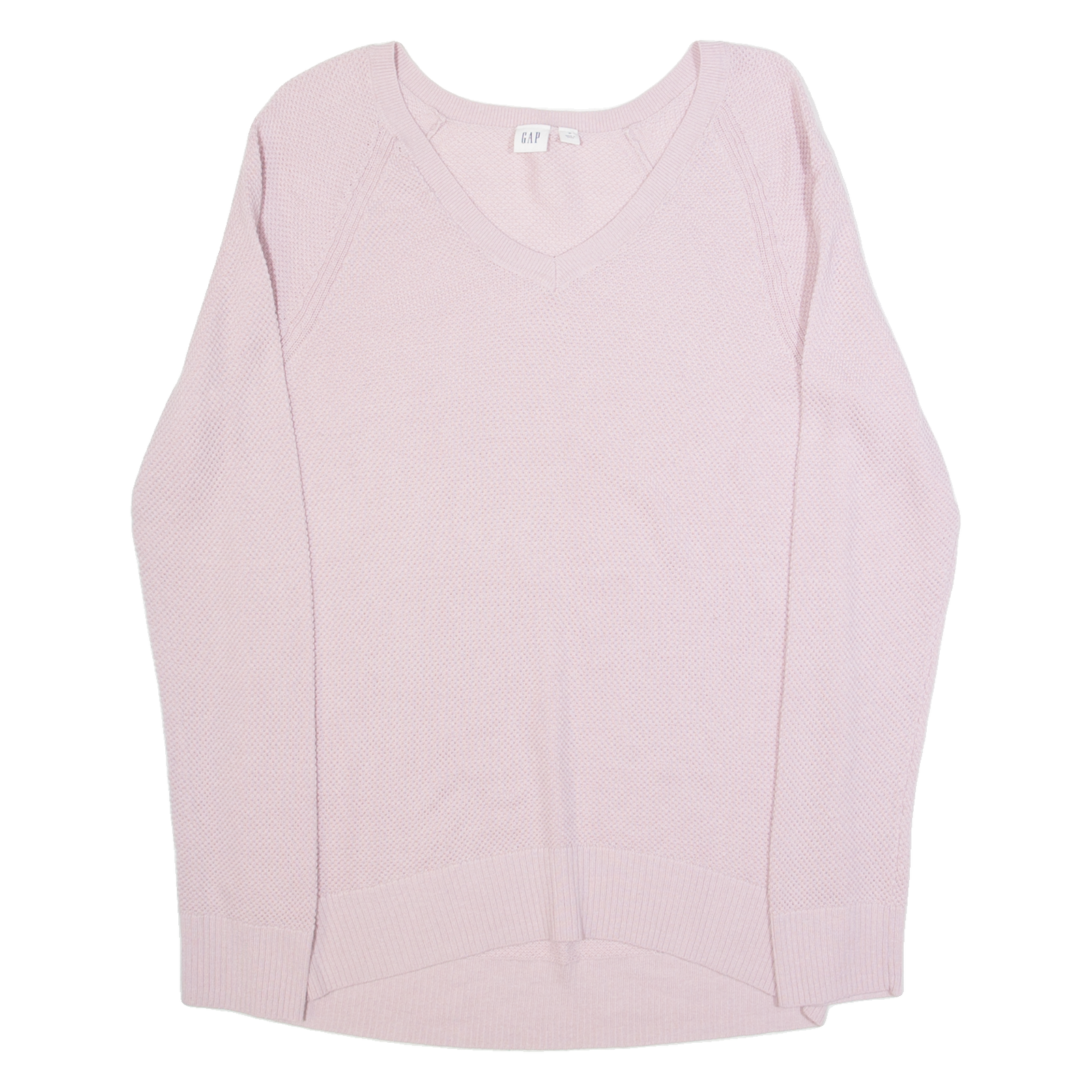 GAP Womens Jumper Pink V-Neck Tight Knit M Refurbished - N/A refurbished available on Cerqular