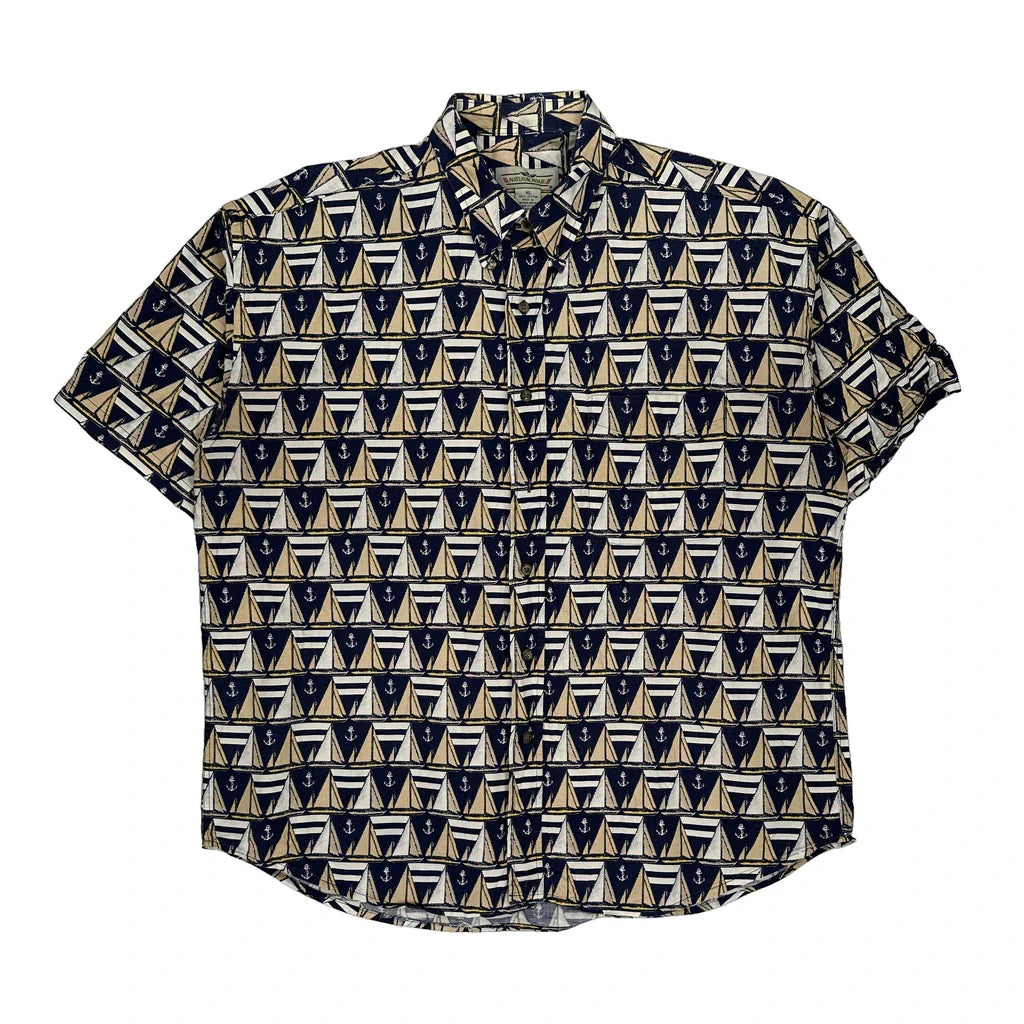 Natural Issue Short Sleeve Shirt - XL Beige Cotton Refurbished - Thrifted (note: this is a term often used to describe second- refurbished available on Cerqular