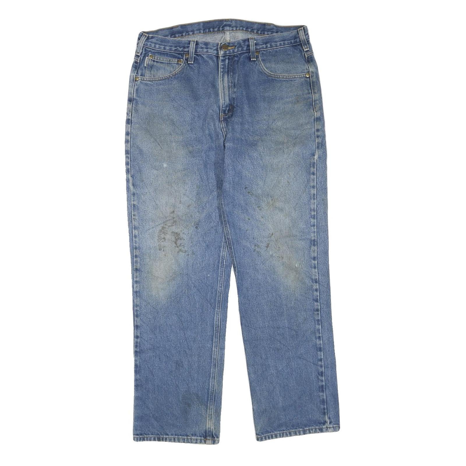 CARHARTT Womens Regular Fit Blue Denim Jeans W36 L32 Zip Pocket Casual Refurbished - N/A refurbished available on Cerqular