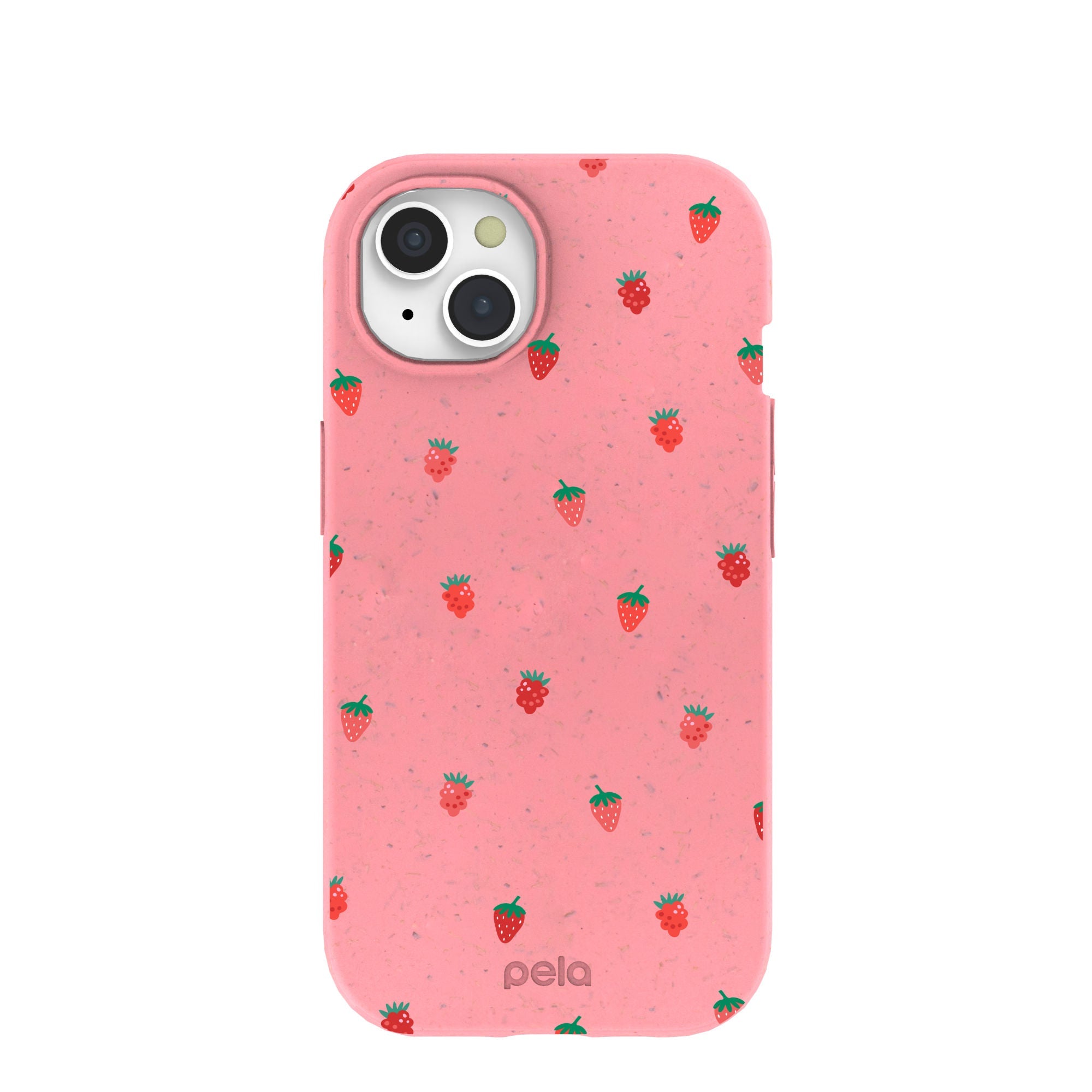 Bubblegum Pink Summer Berries iPhone 15 Case Refurbished - Pela Case refurbished available on Cerqular