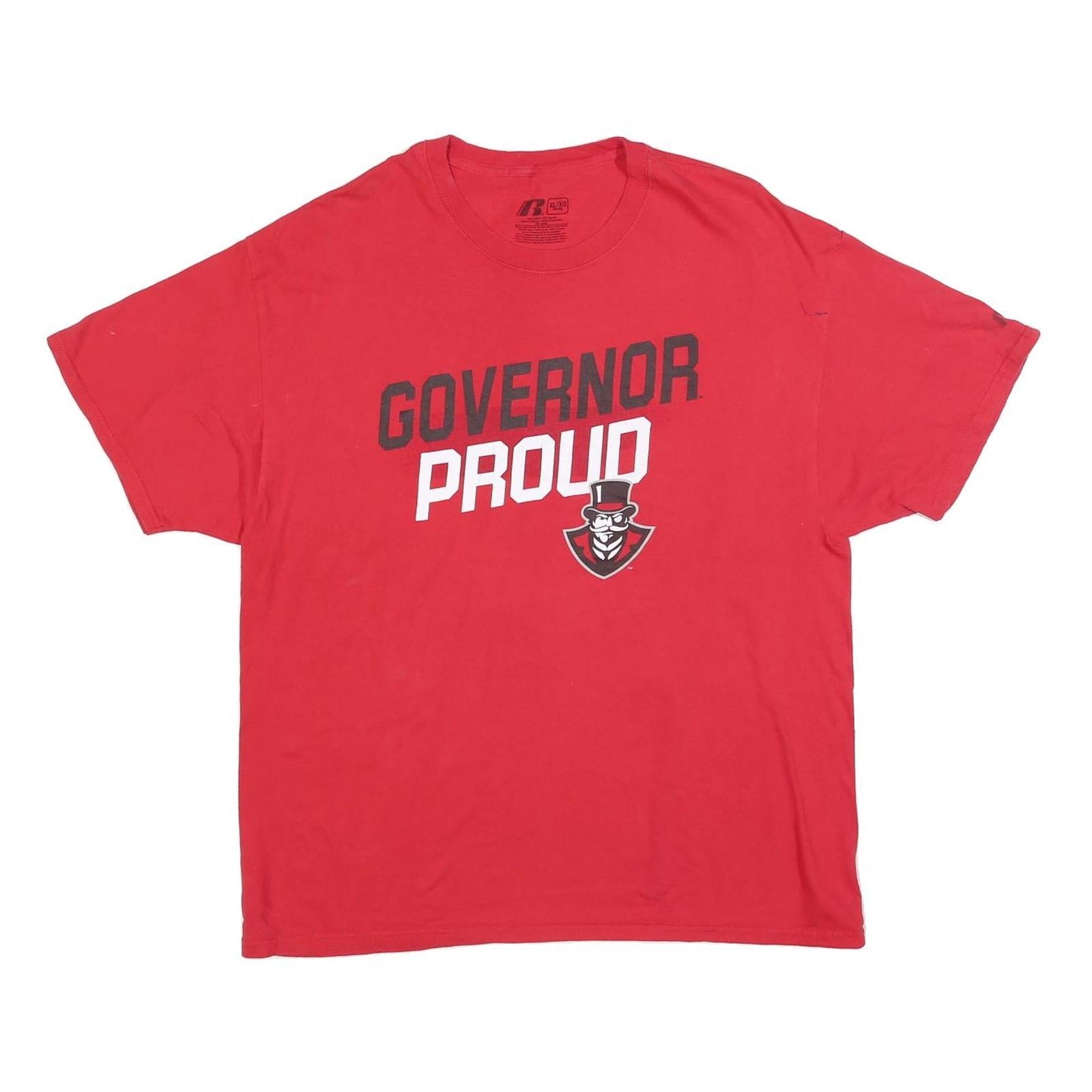 RUSSELL ATHLETIC Mens Red Governor Proud Graphic T-Shirt XL Crew Neck Short Refurbished - N/A refurbished available on Cerqular