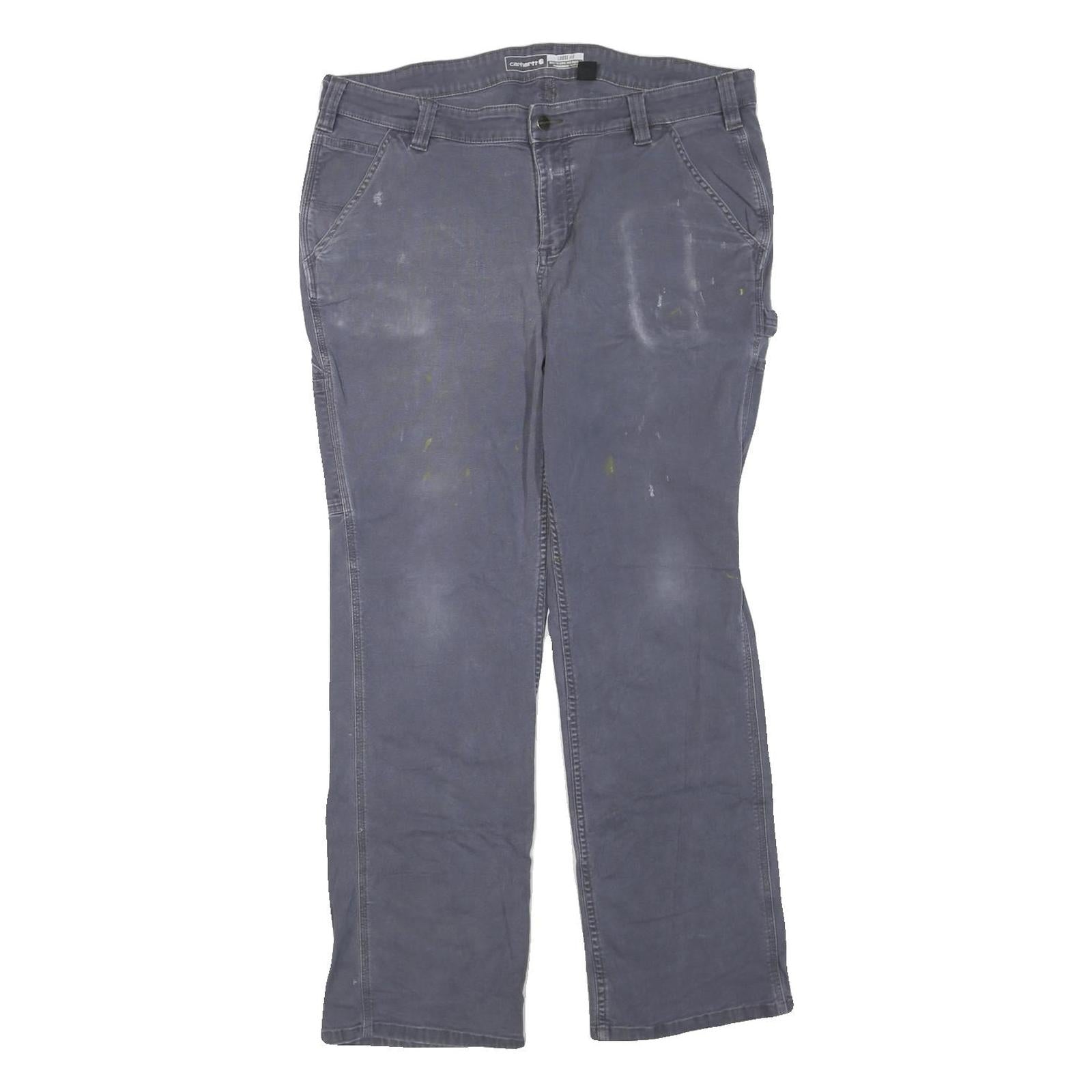 CARHARTT Womens Cotton Blend Grey Loose Straight Trousers W38 L29 Workwear Refurbished - N/A refurbished available on Cerqular