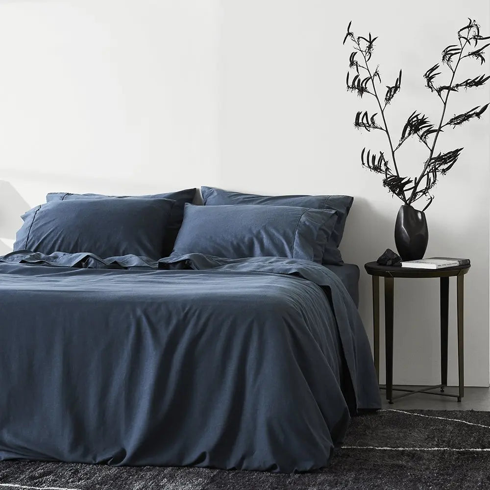 Linen+ Bamboo Duvet Cover | Color: Ink | Size: Full/Queen Refurbished - Ettitude refurbished available on Cerqular