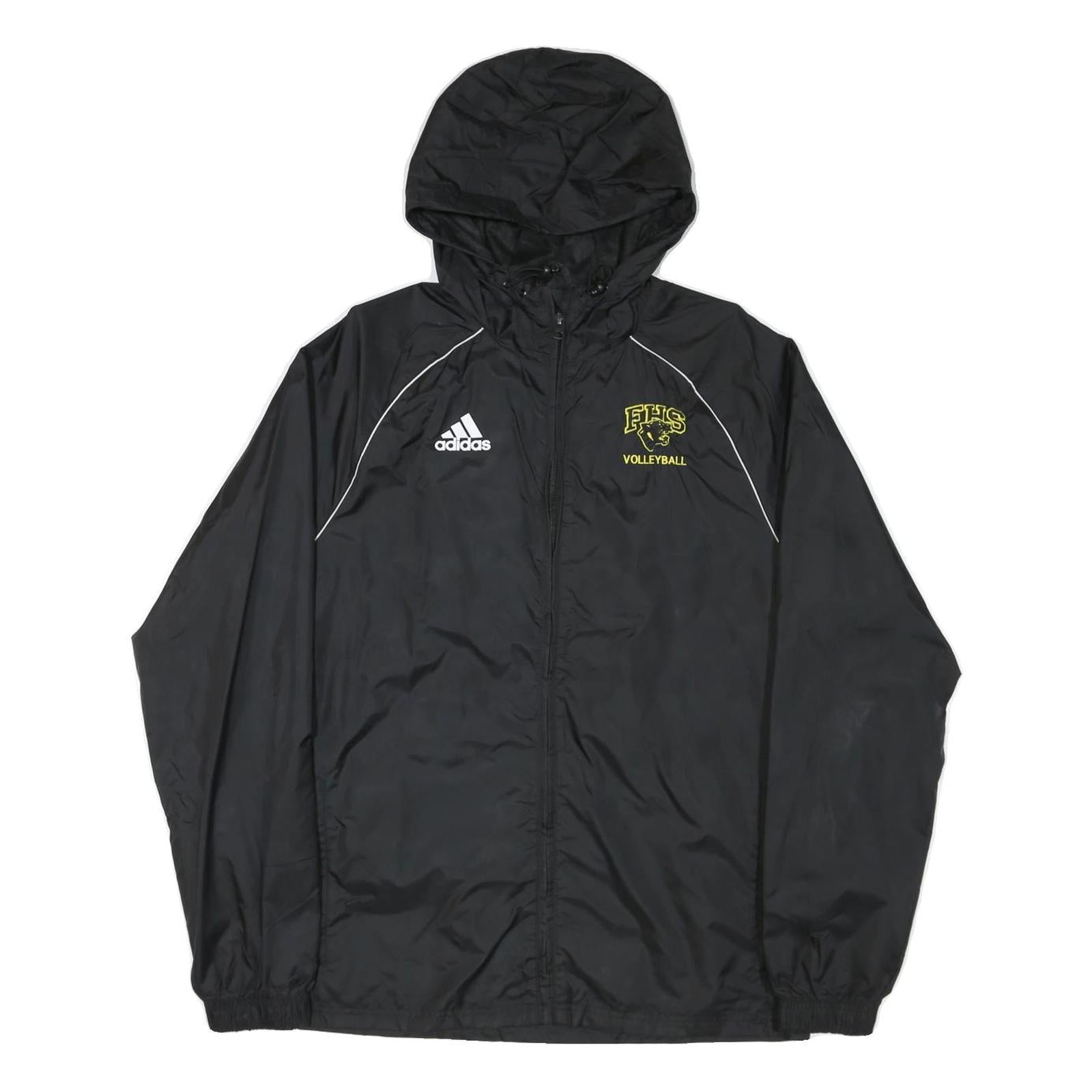 ADIDAS Mens Black FHS Volleyball Nylon Jacket S Zip Hooded Sportswear Refurbished - N/A refurbished available on Cerqular
