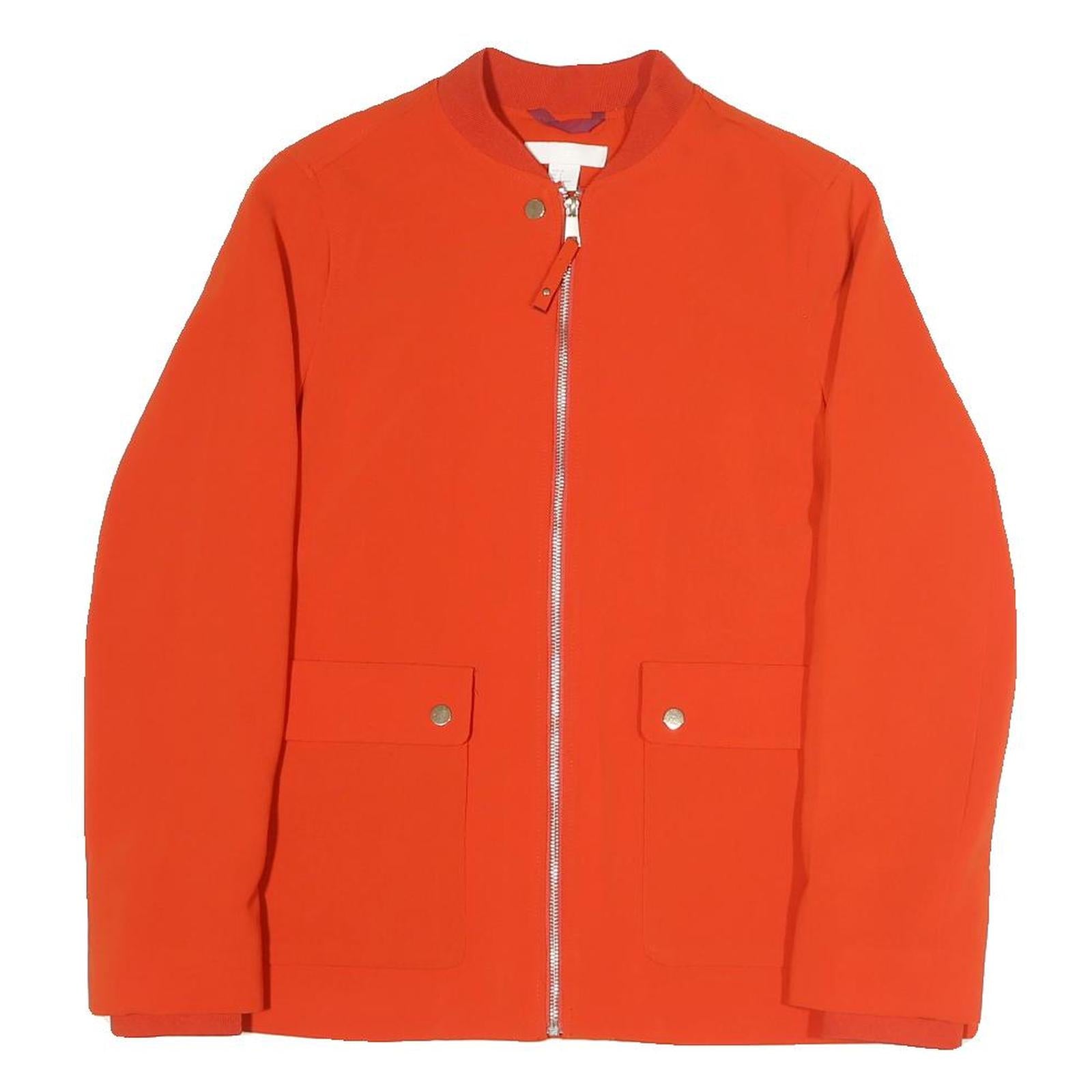 H&M Womens Orange Jacket S Polyester Blend Plain Zip Casual Lightweight Refurbished - N/A refurbished available on Cerqular