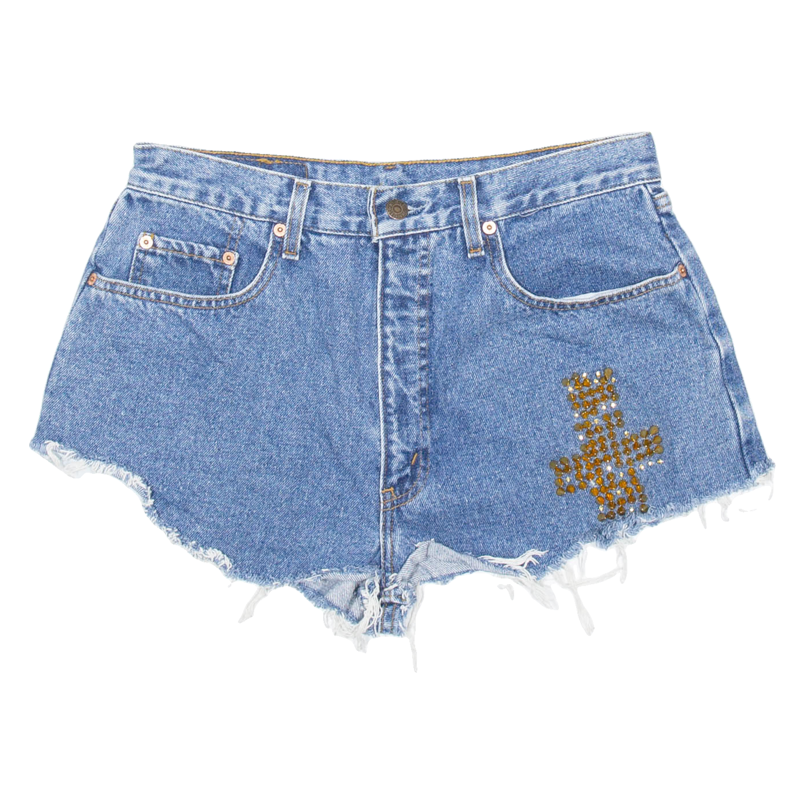 LEVI'S 505 02 Womens Denim Shorts Blue Relaxed M W34 Refurbished - N/A refurbished available on Cerqular