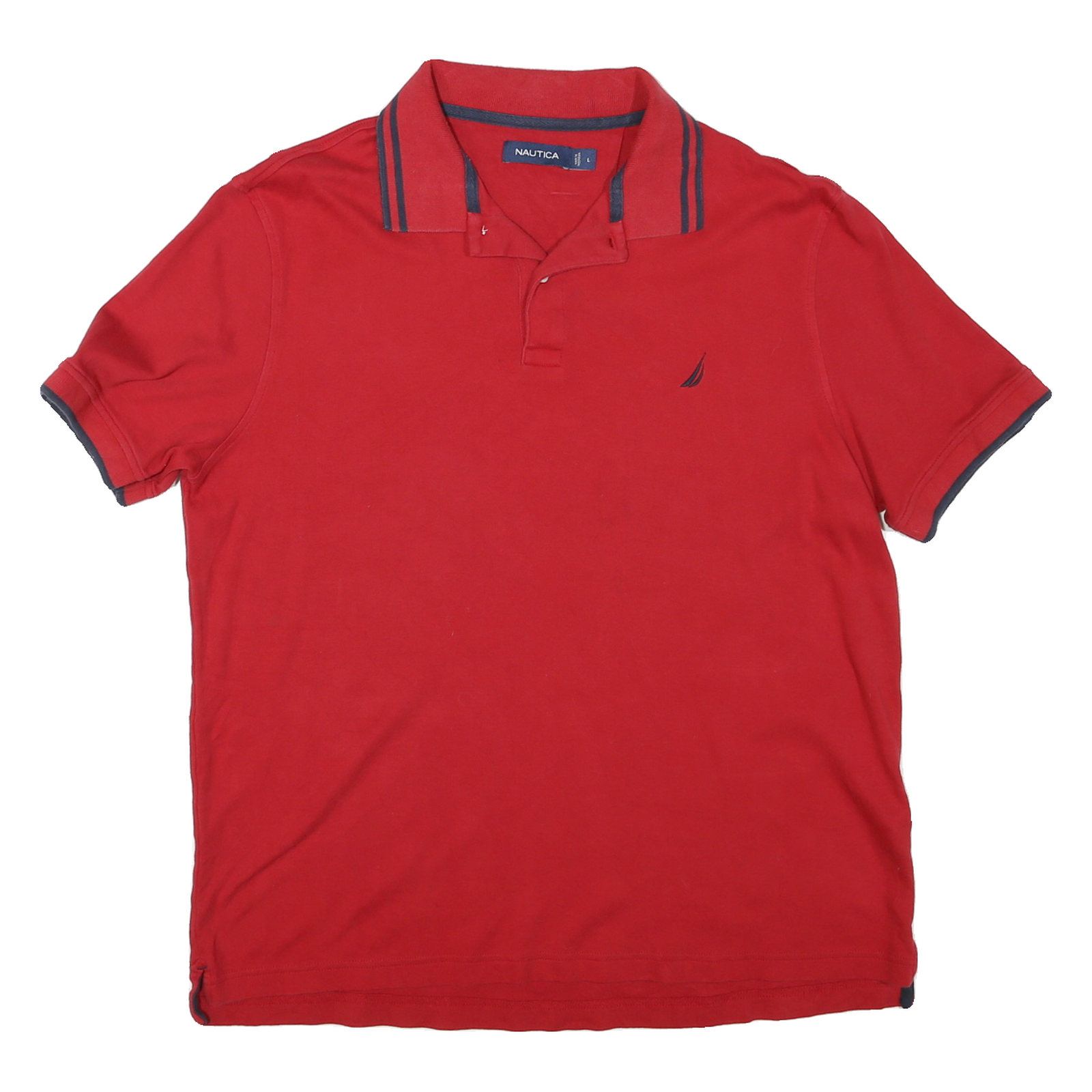 Buy NAUTICA Mens Red & Navy Short Sleeve Plain L Cotton Classic Polo Shirt Refurbished - $18.19 NAUTICA Mens Red & Navy Short Sleeve Plain L Cotton Classic Polo Shirt Refurbished - N/A refurbished available on Cerqular