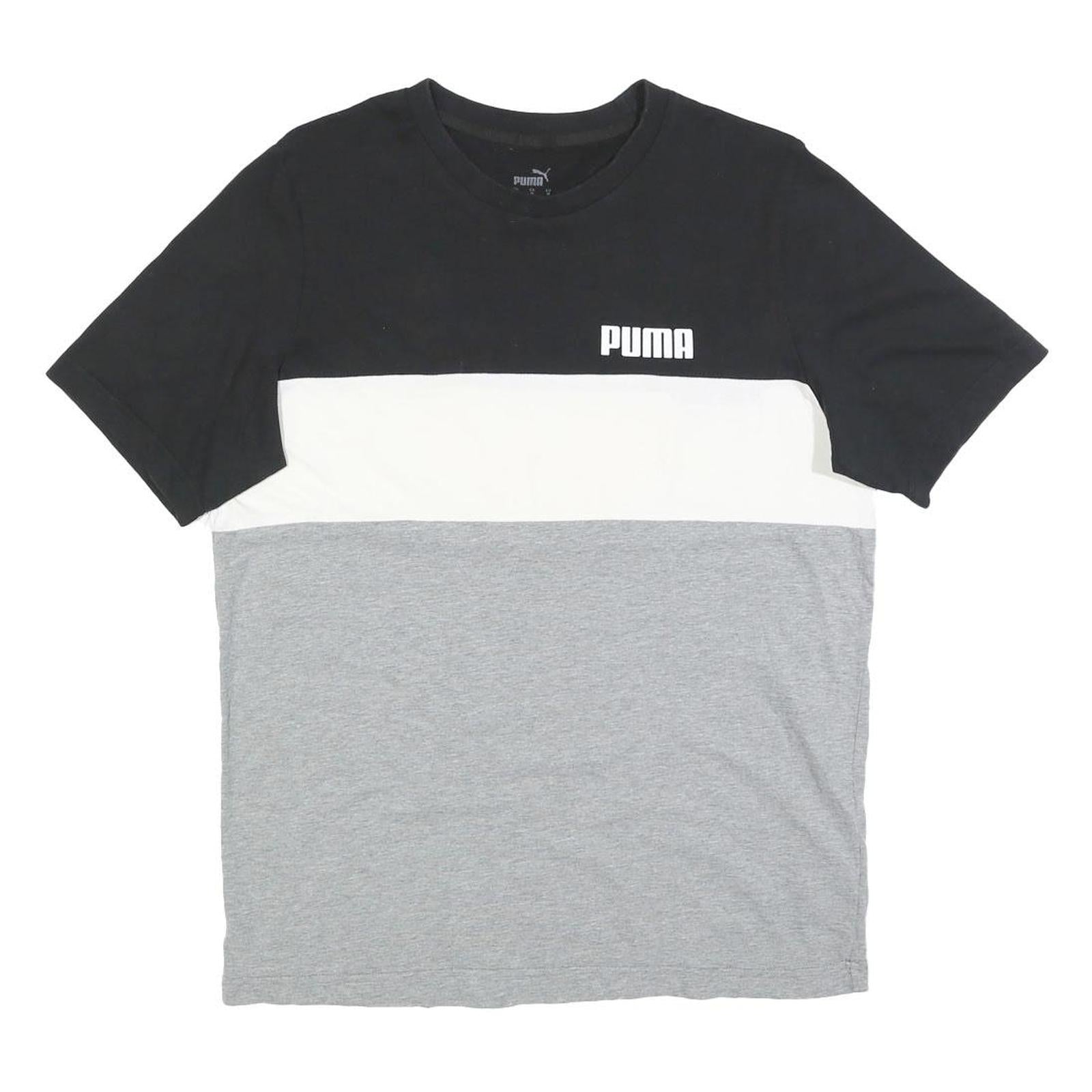 PUMA Mens Black & White & Grey Modern T-Shirt M Short Sleeve Crew Neck Logo Refurbished - N/A refurbished available on Cerqular