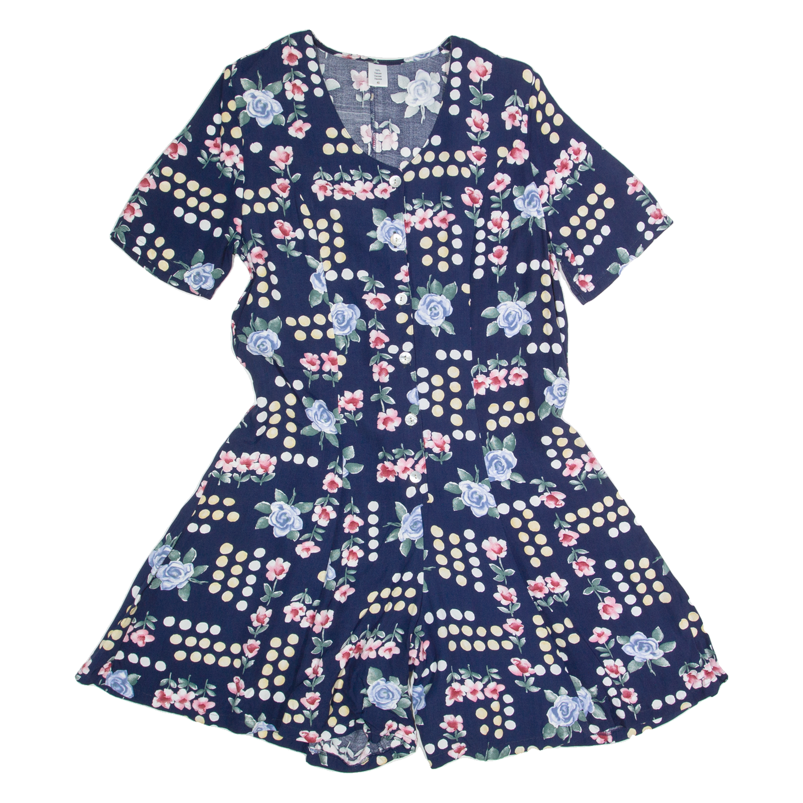 Womens Playsuit Blue Floral Wide-Leg Viscose M Refurbished - N/A refurbished available on Cerqular