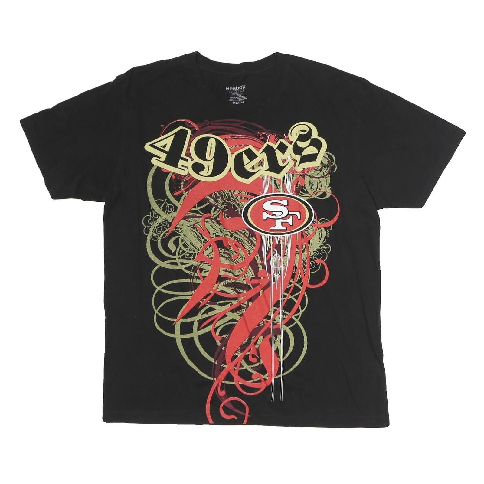 REEBOK Mens Black San Francisco 49ers Graphic T-Shirt L Cotton Short Sleeve Crew Refurbished - N/A refurbished available on Cerqular