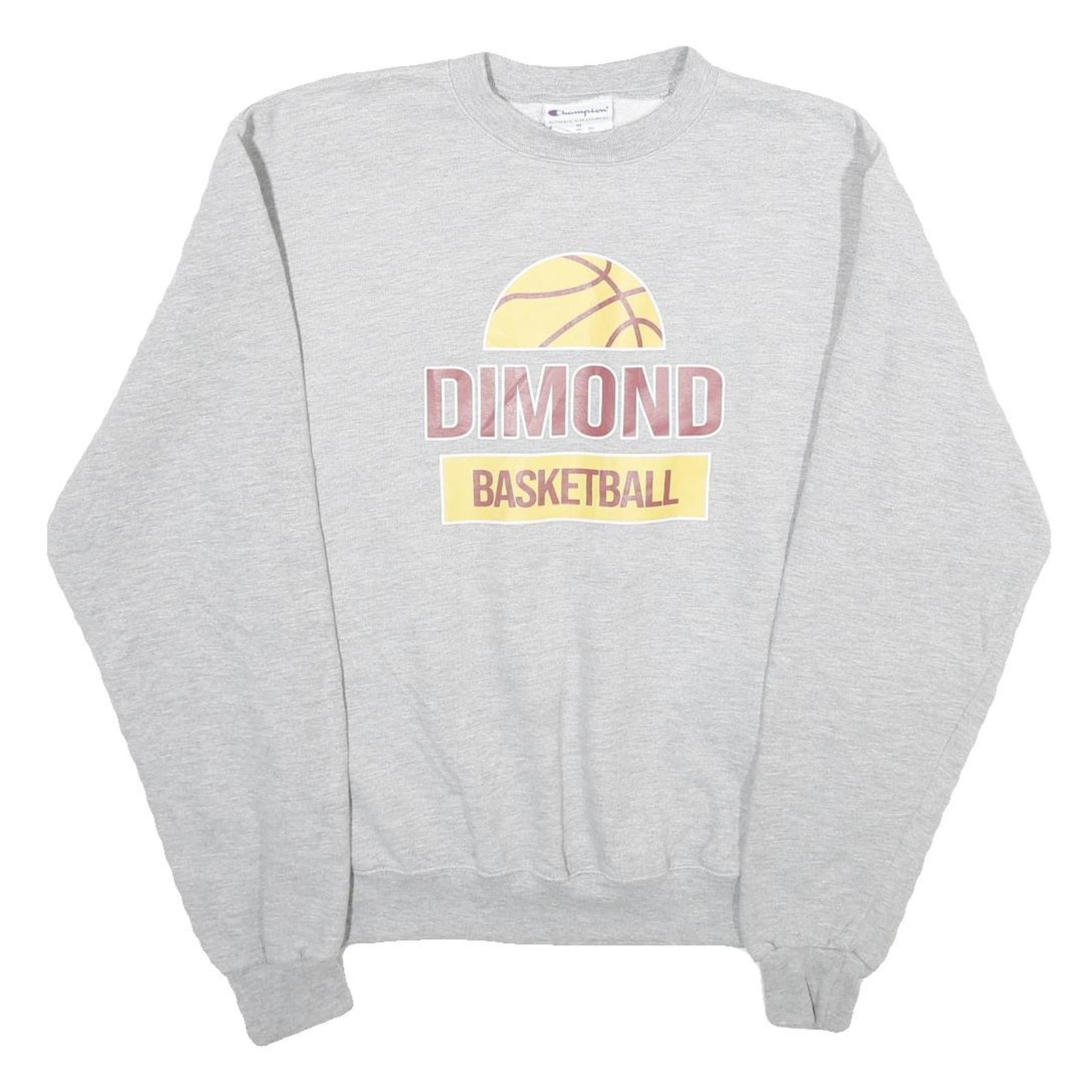 CHAMPION Mens Grey Dimond Basketball Crew Neck M Cotton Blend Sweatshirt Refurbished - N/A refurbished available on Cerqular