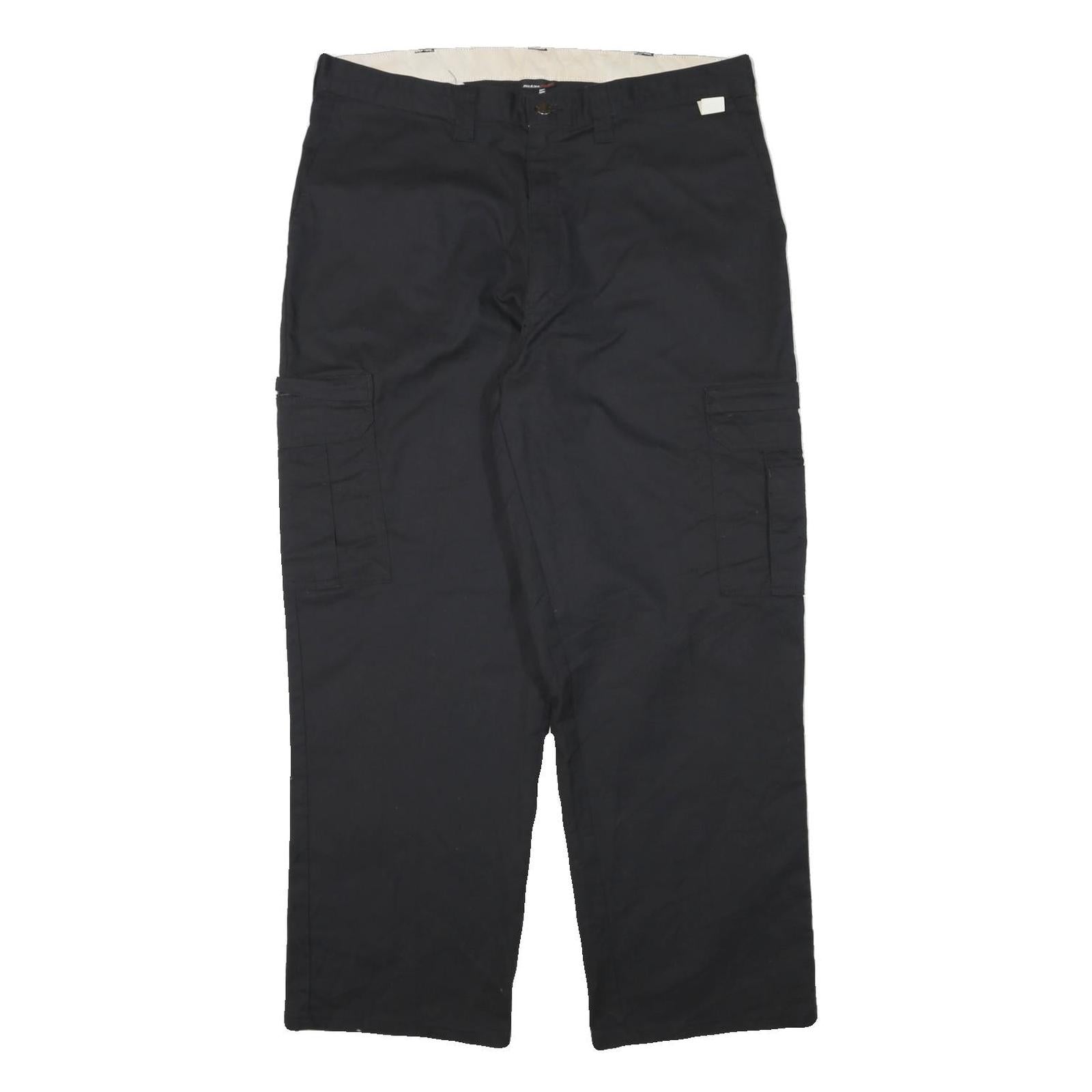 DICKIES Mens Cotton Blend Black Relaxed Cargo Trousers W36 L29 Workwear Refurbished - N/A refurbished available on Cerqular