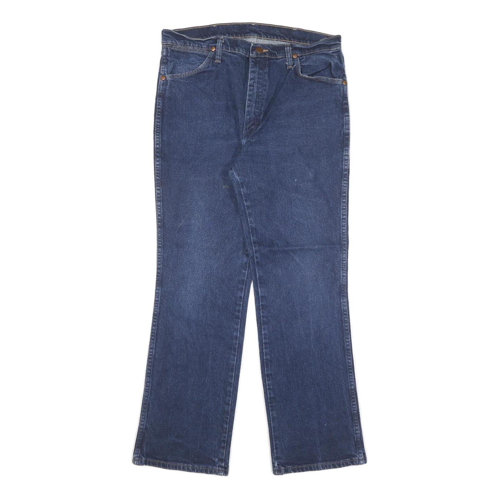 WRANGLER Womens Regular Fit Straight Blue Denim Jeans W32 L29 Zip Cotton Blend Refurbished - N/A refurbished available on Cerqular