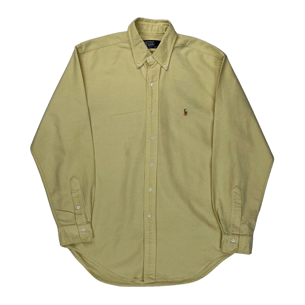 Polo By Ralph Lauren Shirt - Large Yellow Cotton Refurbished - Thrifted (note: this is a term often used to describe second- refurbished available on Cerqular