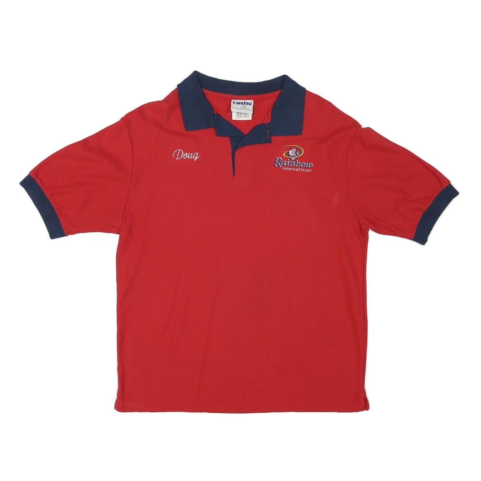 Buy LANDAU Mens Red & Navy Rainbow International Embroidered Short Sleeve Polo Shirt Refurbished - $19.49 LANDAU Mens Red & Navy Rainbow International Embroidered Short Sleeve Polo Shirt Refurbished - N/A refurbished available on Cerqular