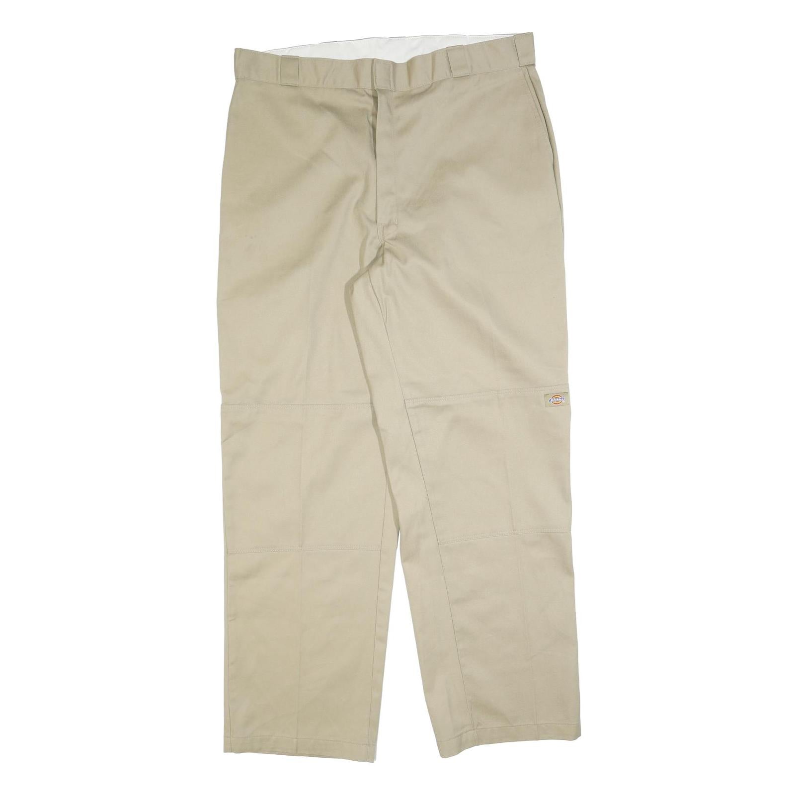 DICKIES Mens Cotton Blend Beige Regular Straight Trousers W40 L34 Workwear Zip Refurbished - N/A refurbished available on Cerqular