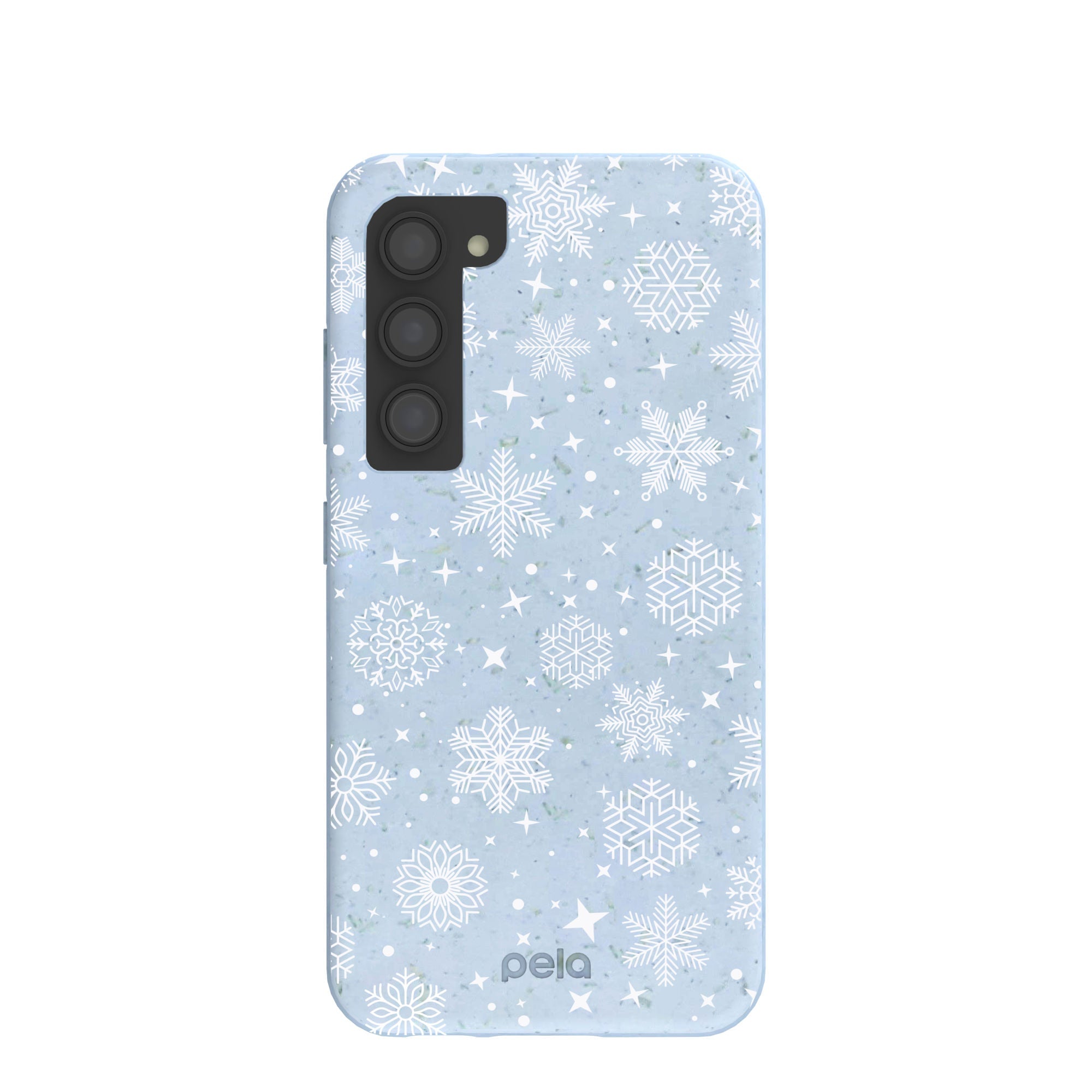 Powder Blue Let it Snow Samsung Galaxy S23 Case Refurbished - Pela Case refurbished available on Cerqular