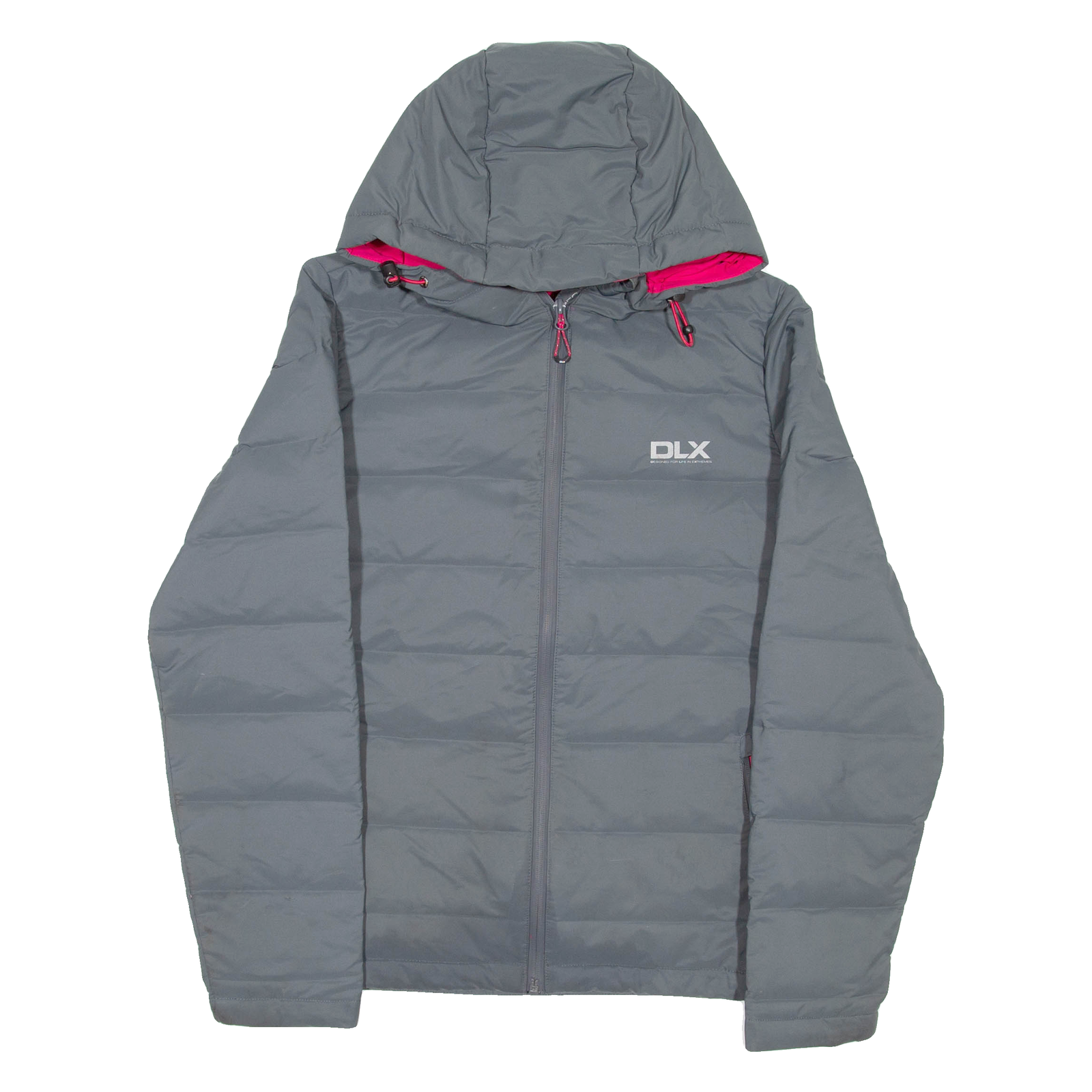 DLX Womens Puffer Jacket Grey Hooded UK 10 Refurbished - N/A refurbished available on Cerqular