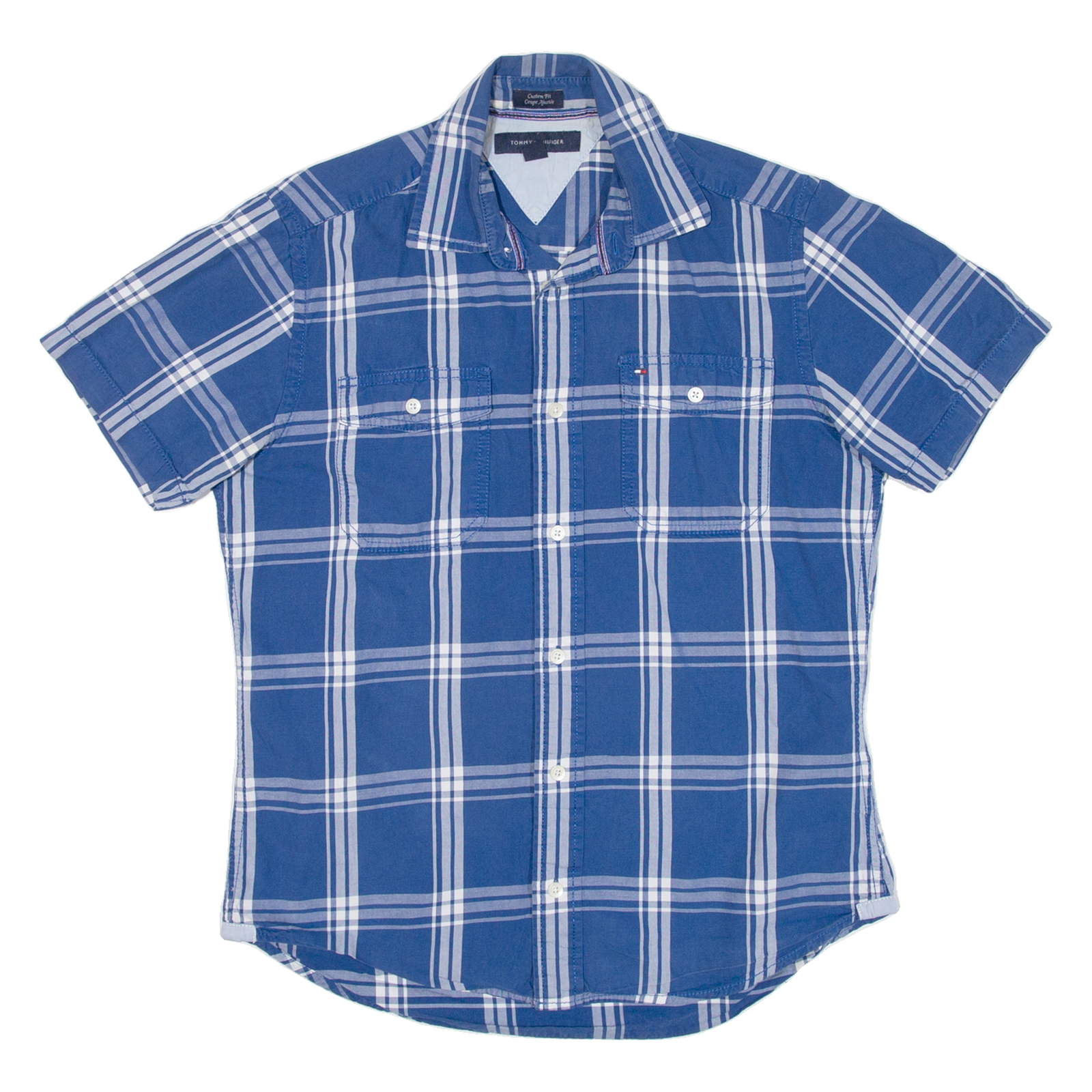 TOMMY HILFIGER Custom Fit Mens Shirt Blue Check S Refurbished - N/A refurbished available on Cerqular