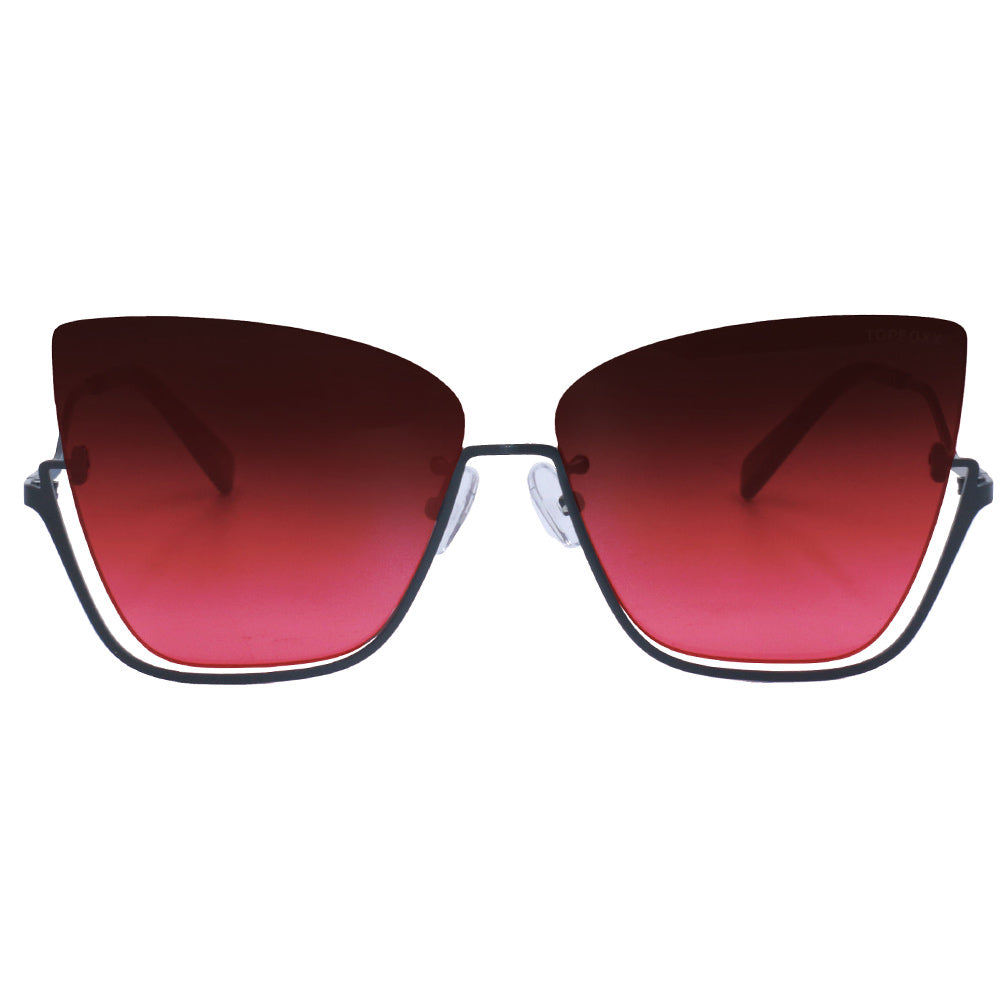 Vixen - Ruby Rimless Metal Cateye Sunglasses | Color: Ruby | Size: OS Refurbished - N/A refurbished available on Cerqular