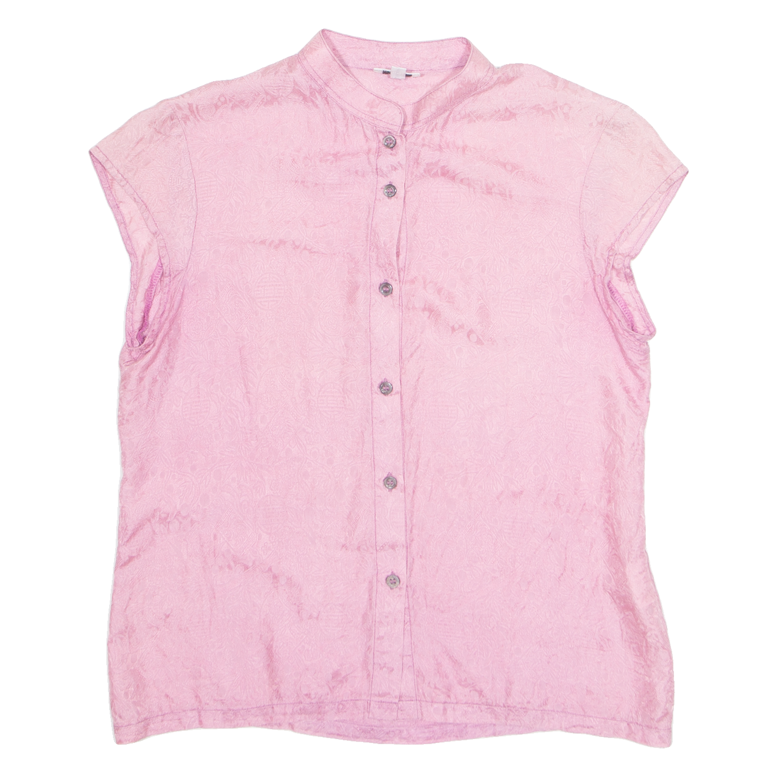 IDEALE Womens Shirt Pink Button Neck M Refurbished - N/A refurbished available on Cerqular