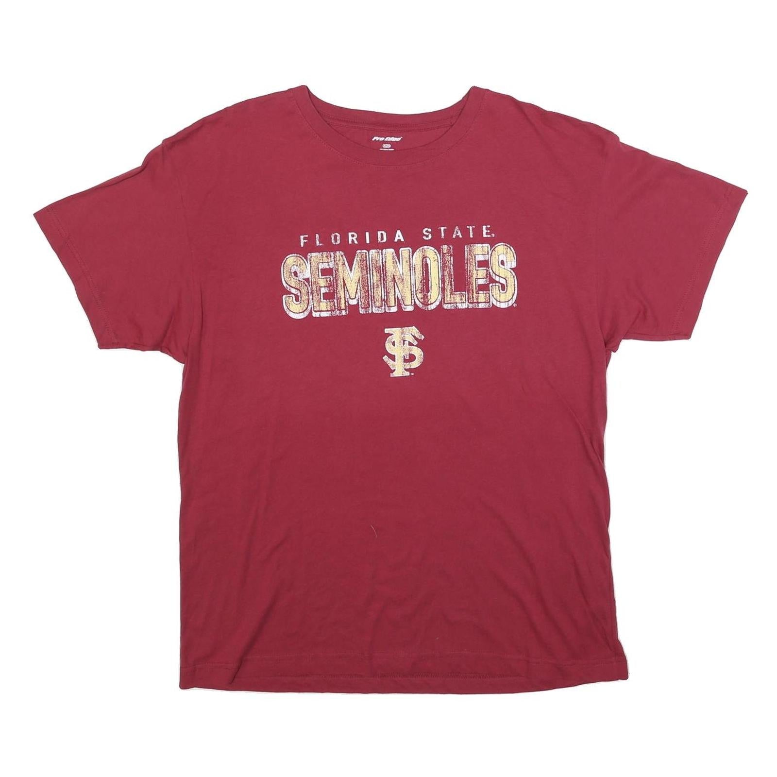 PRO EDGE Mens Red Florida State Seminoles Graphic T-Shirt XL Crew Neck Short Refurbished - N/A refurbished available on Cerqular