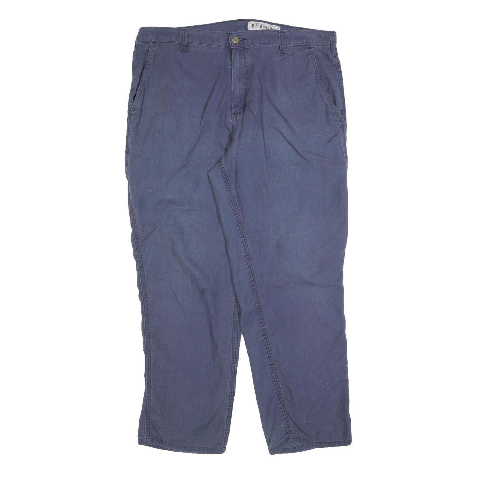 CARHARTT Mens Cotton Blend Navy Relaxed Straight Trousers W38 L30 Workwear Refurbished - N/A refurbished available on Cerqular