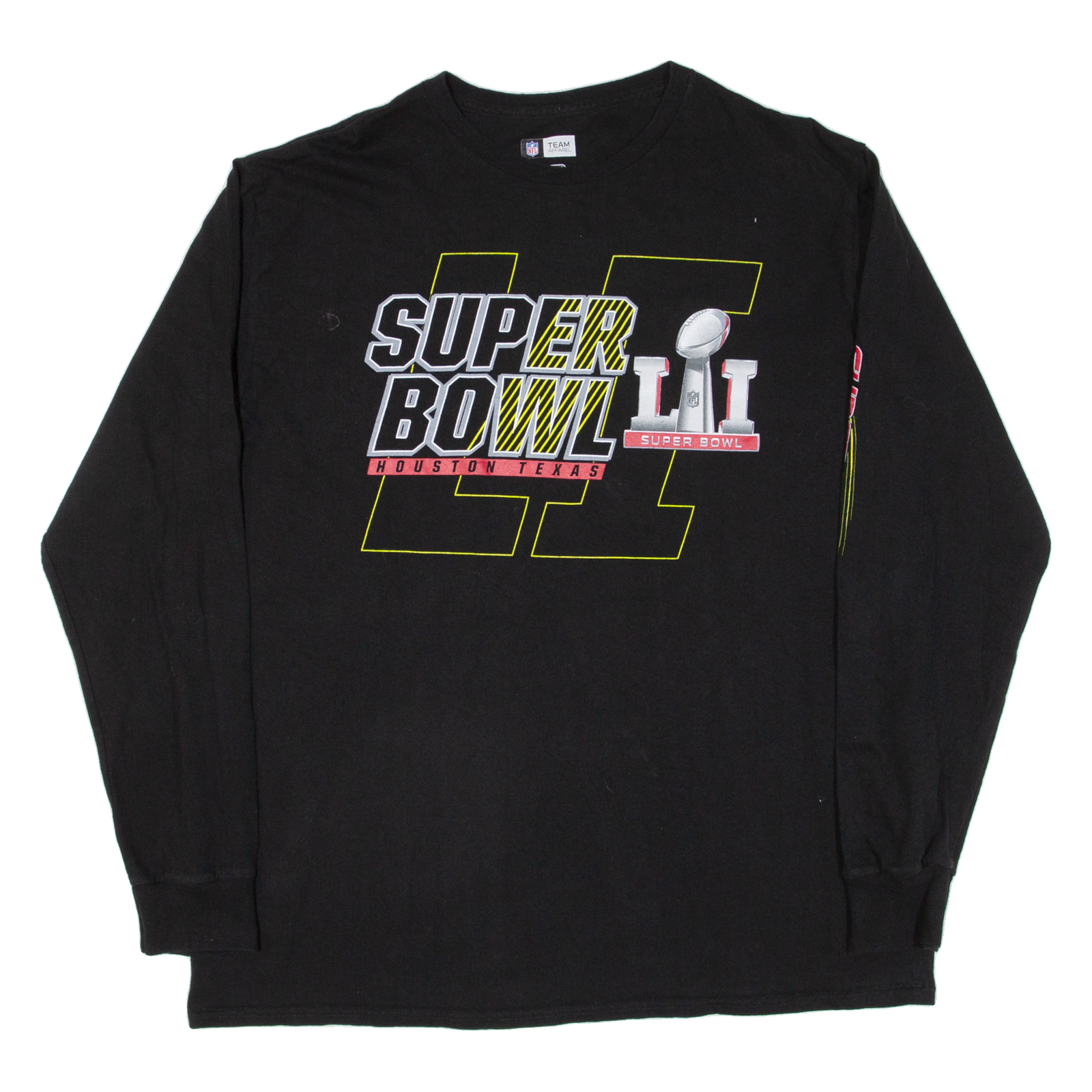 NFL Super Bowl Houston Texas Mens T-Shirt Black Long Sleeve USA XL Refurbished - N/A refurbished available on Cerqular