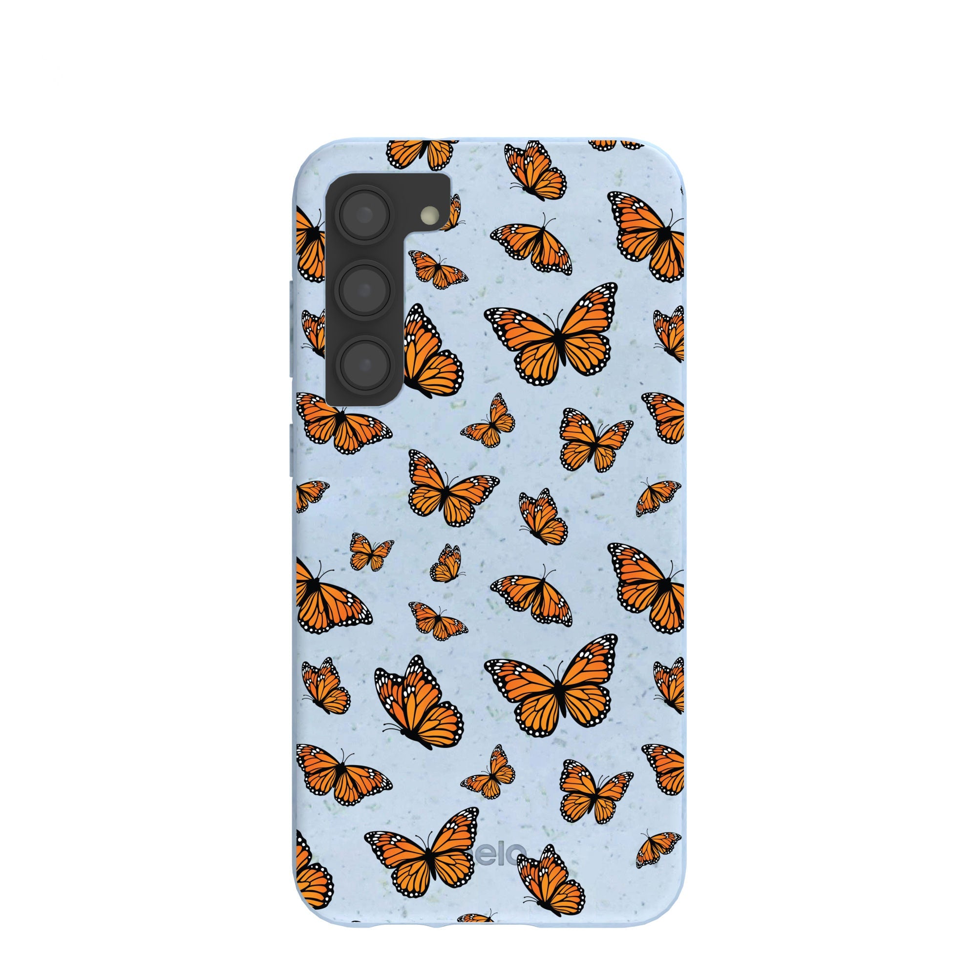 Powder Blue Monarchs in flight Samsung Galaxy S23+(Plus) Case Refurbished - Pela Case refurbished available on Cerqular