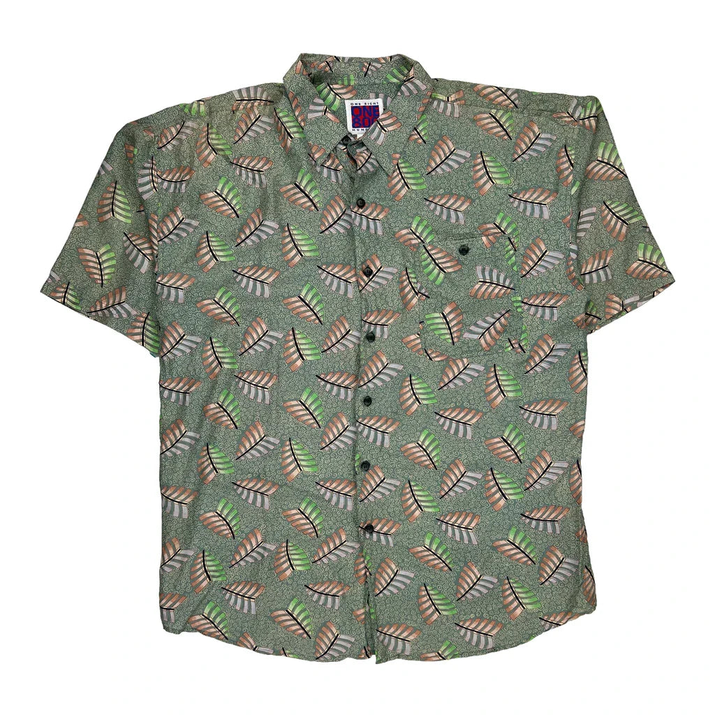 One Eight Hundred Short Sleeve Shirt - Medium Multicoloured Silk Refurbished - Thrifted (note: this is a term often used to describe second- refurbished available on Cerqular