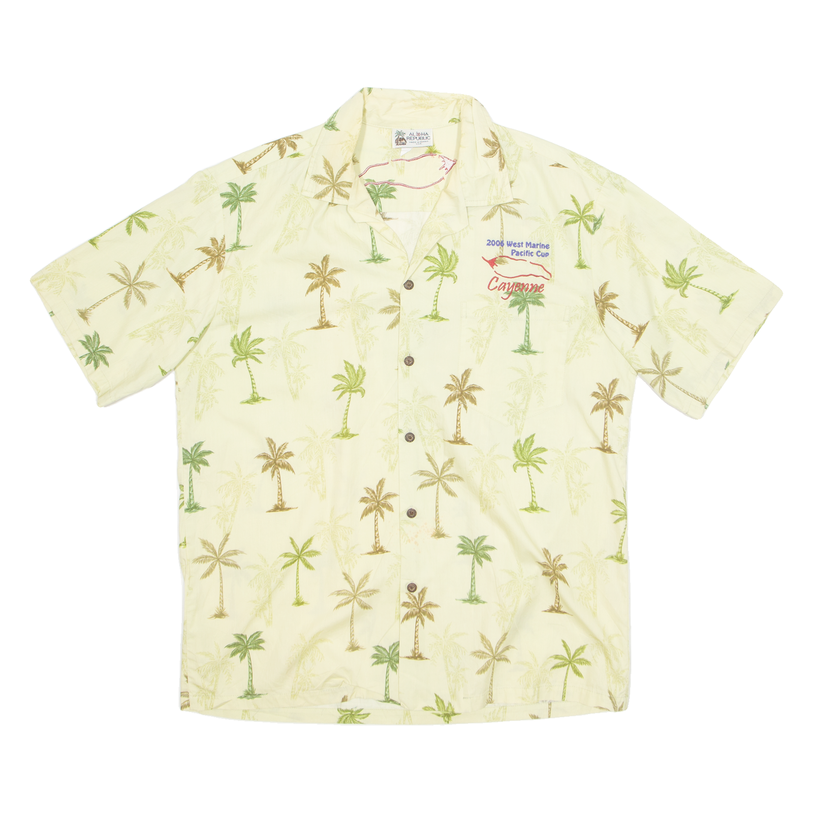 ALOHA REPUBLIC Mens Hawaiian Shirt Green Crazy Pattern L Refurbished - N/A refurbished available on Cerqular