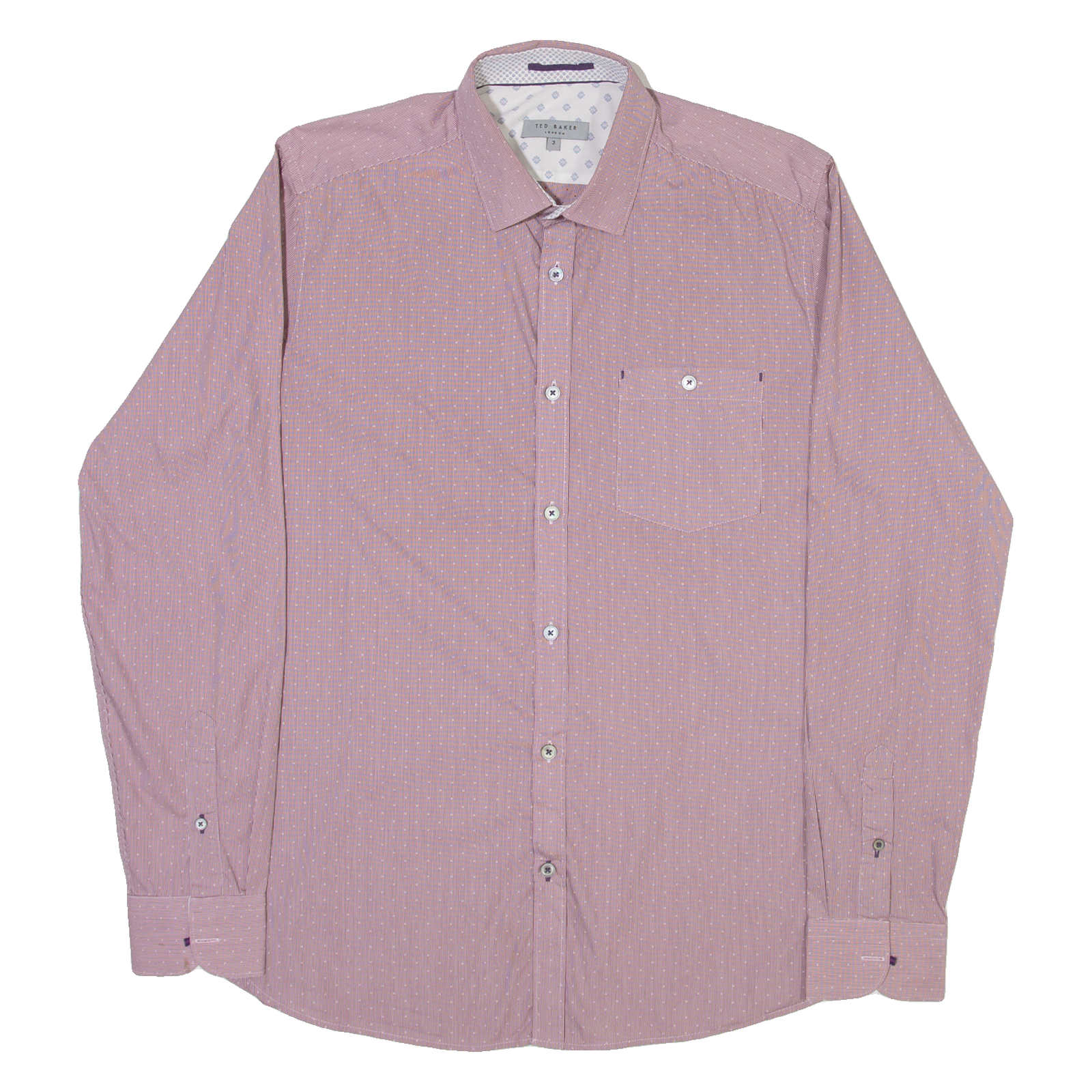 TED BAKER Mens Shirt Red Spotted Long Sleeve M Refurbished - N/A refurbished available on Cerqular