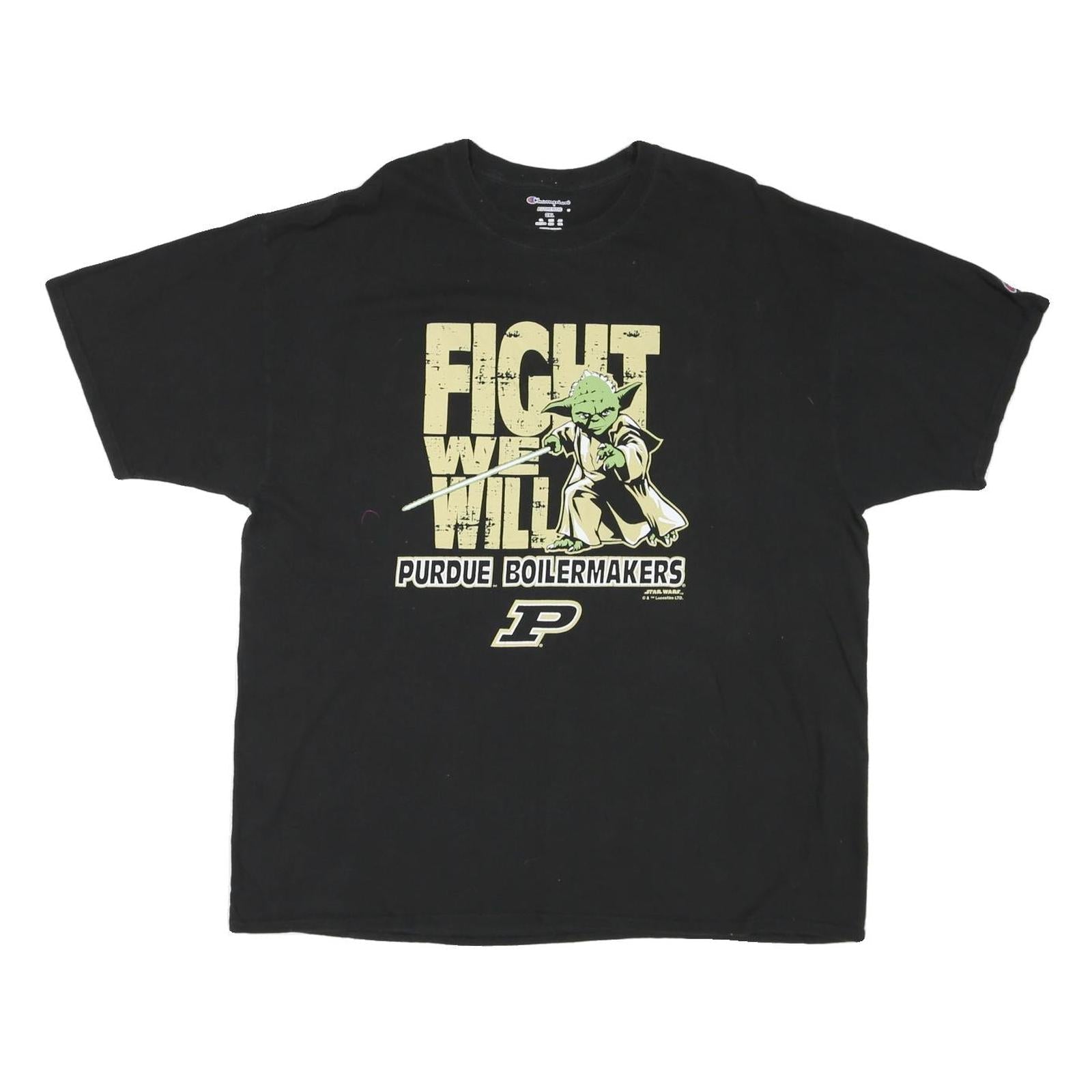 CHAMPION Mens Black Purdue Boilermakers Graphic T-Shirt 2XL Short Sleeve Crew Refurbished - N/A refurbished available on Cerqular