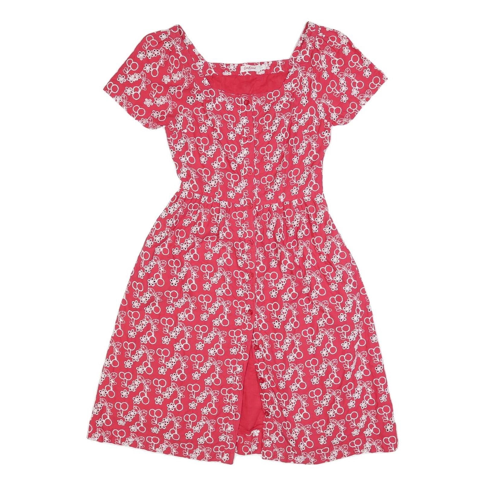 CATH KIDSTON Womens Red Cherry Print Day Dress Cotton Blend Short Sleeve XS Refurbished - N/A refurbished available on Cerqular