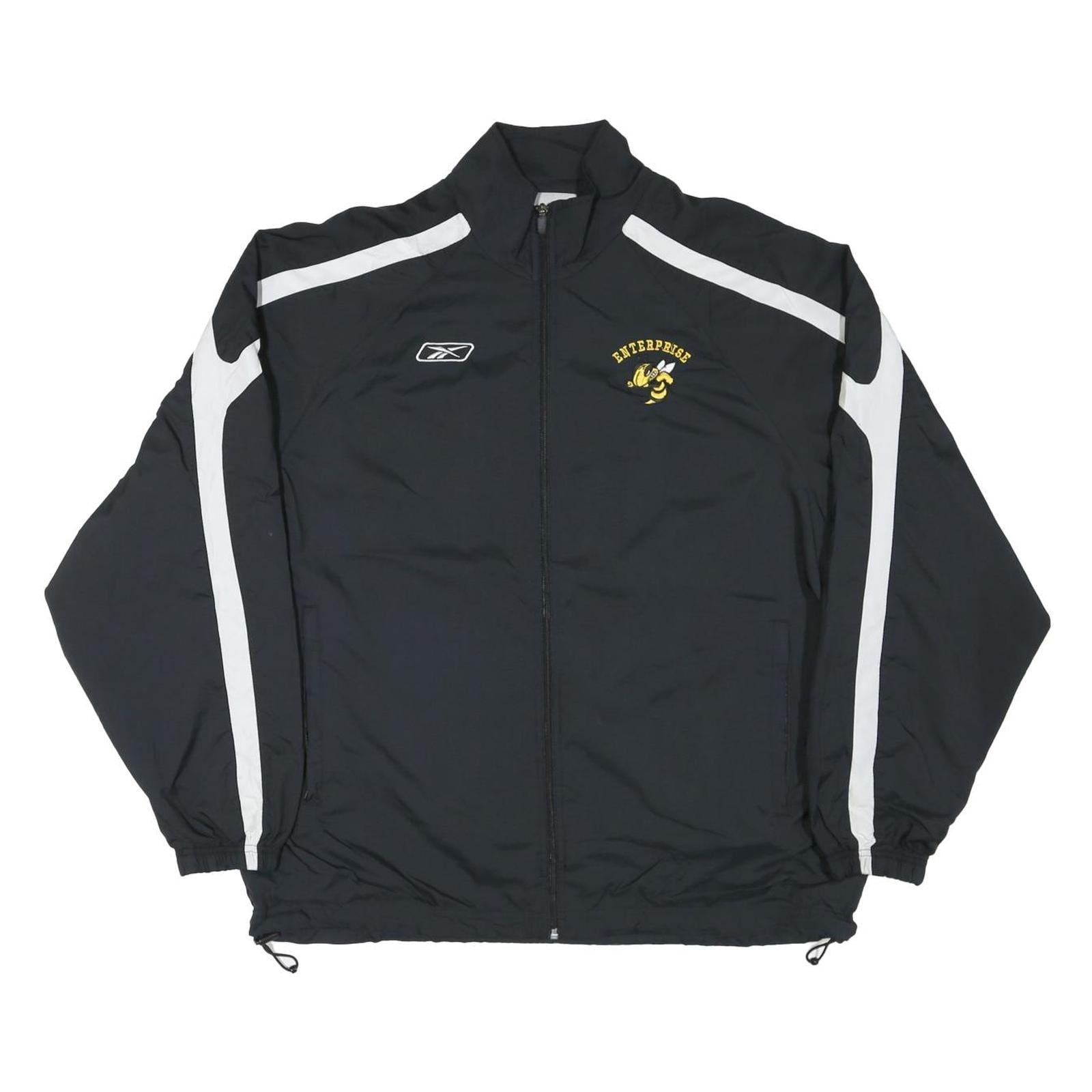 REEBOK Mens Black & White Enterprise Track Jacket M Nylon Zip Sportswear Refurbished - N/A refurbished available on Cerqular