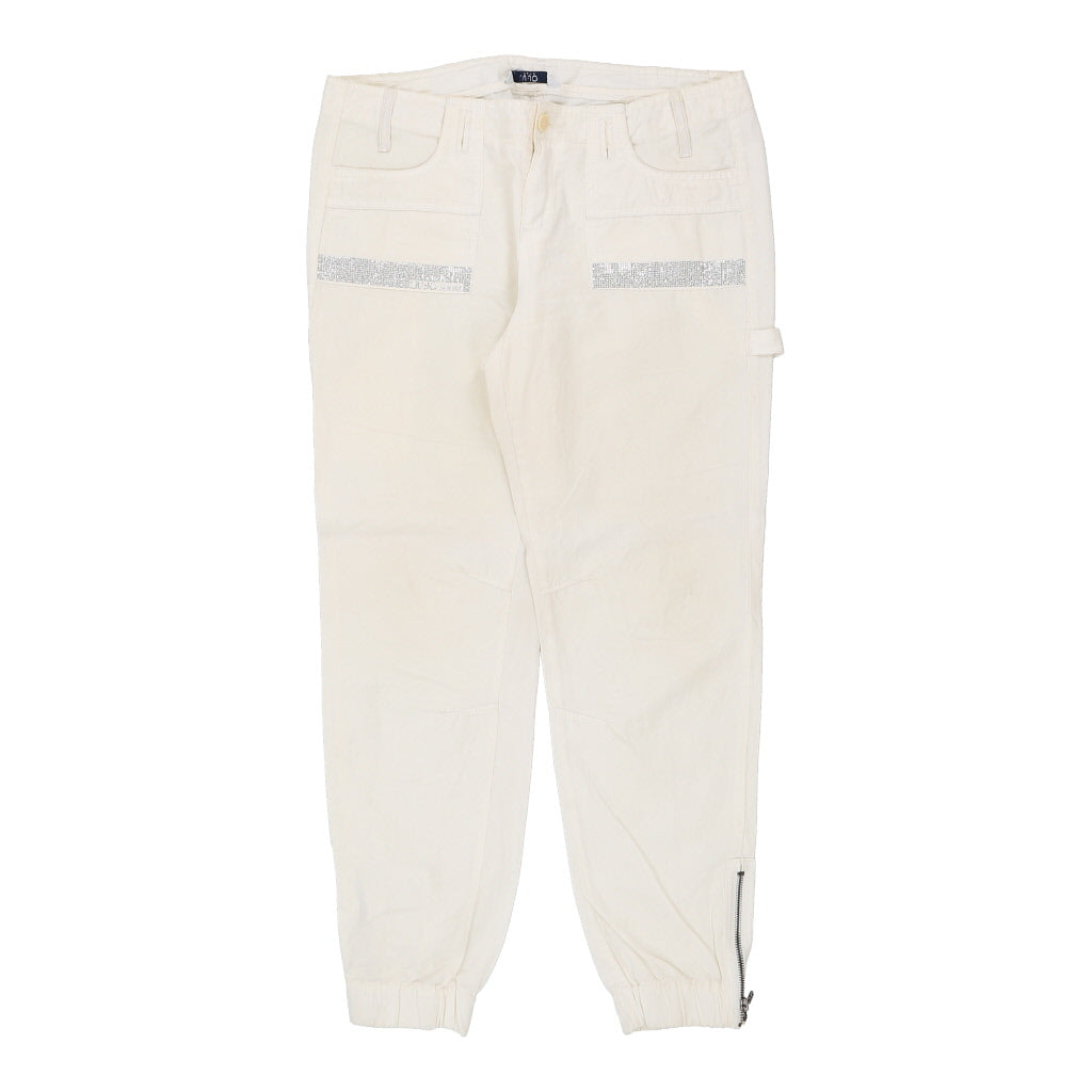 Liu Jo Cargo Trousers - 34W UK 14 Cream Cotton Refurbished - Thrifted (note: this is a term often used to describe second- refurbished available on Cerqular
