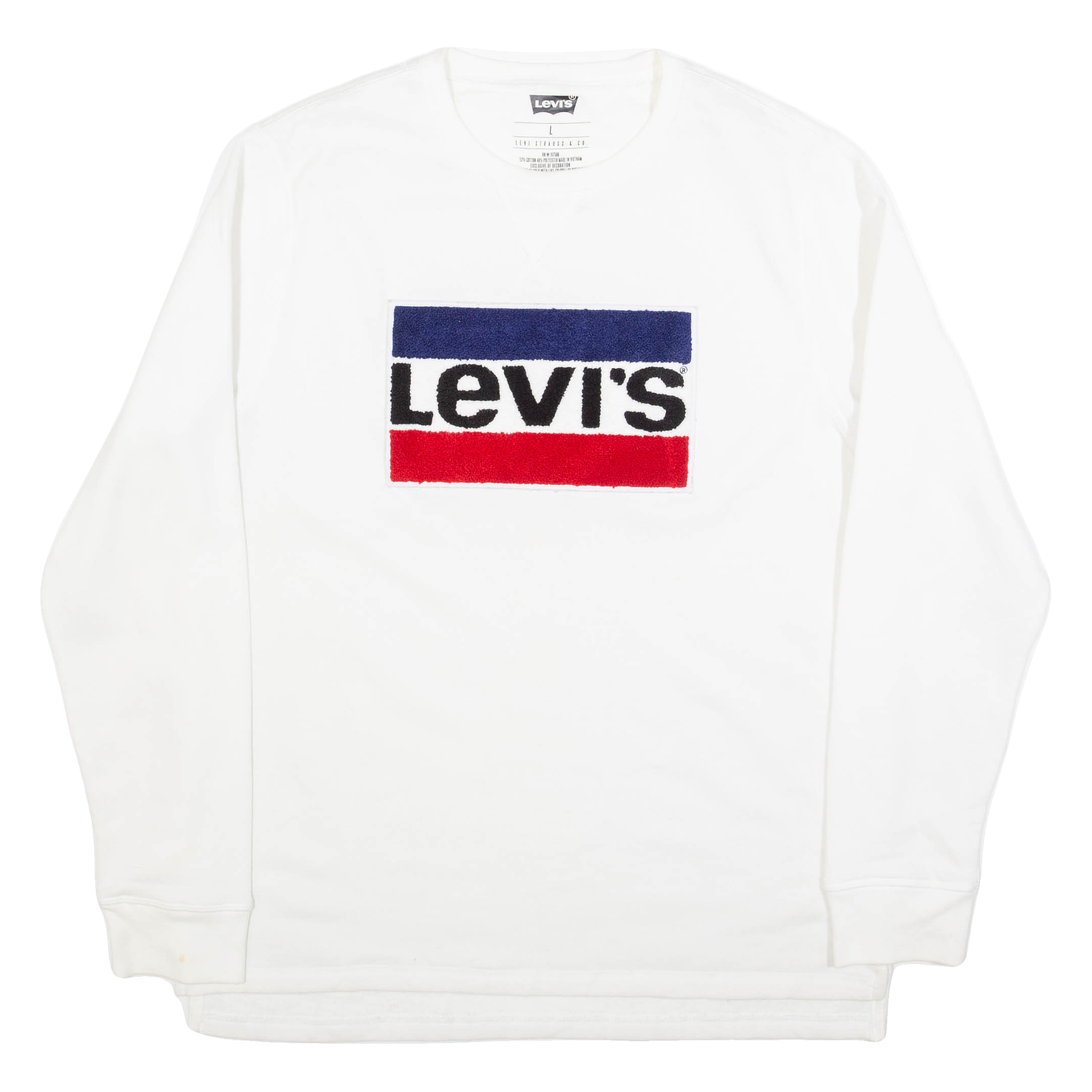 LEVI'S Mens Sweatshirt White L Refurbished - N/A refurbished available on Cerqular